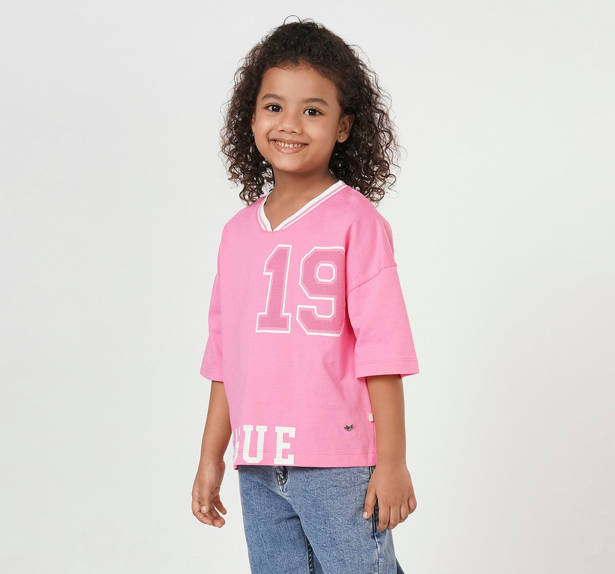 Boxy Fit Regular Length T Shirt Pink