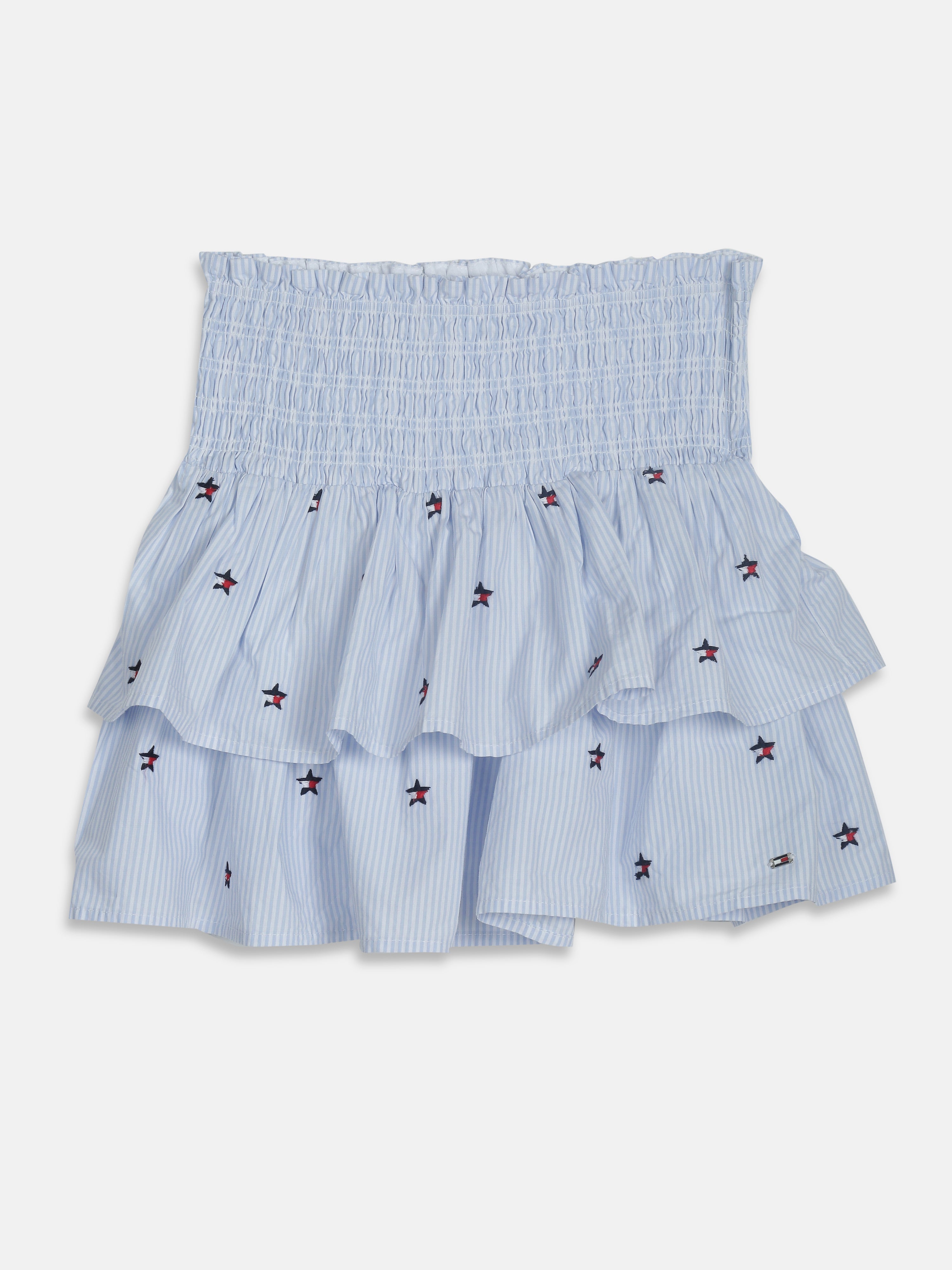 Girls Blue Striped Wide-Leg Non-Denim Pants