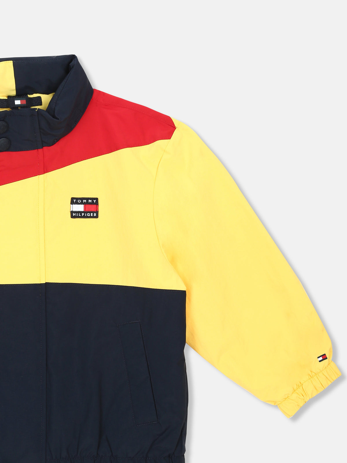 Colorblock Navy Recycled Nylon Track Jacket for Boys