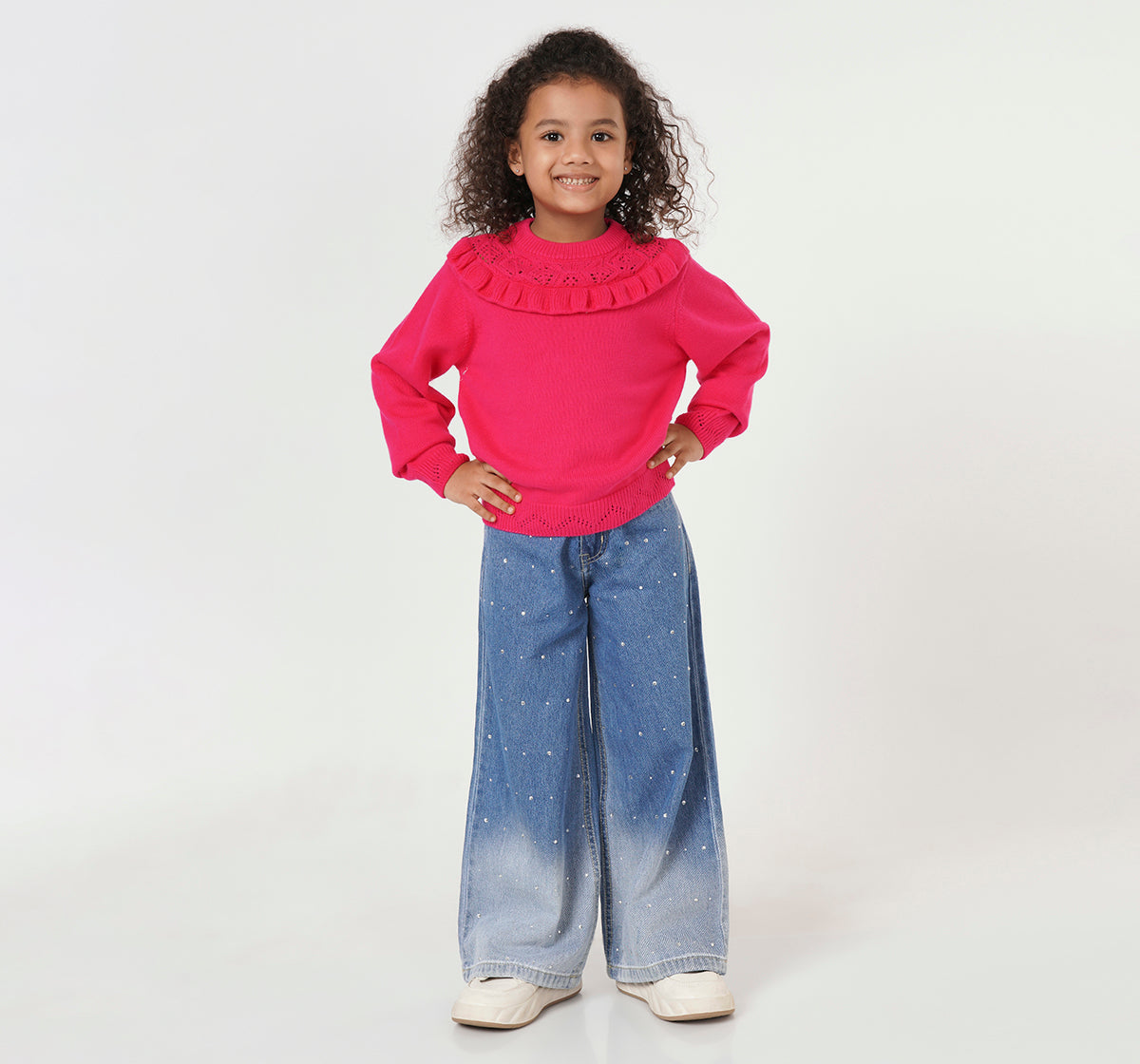 Sweater with Ruffles Pink