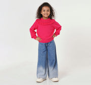 Sweater with Ruffles Pink