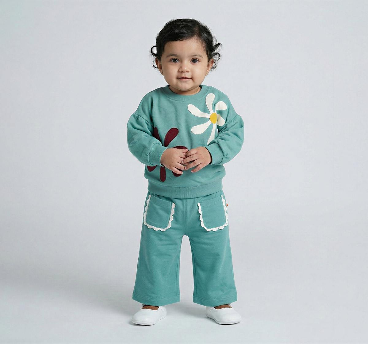 Sweatshirt Applique Embroidery Teal