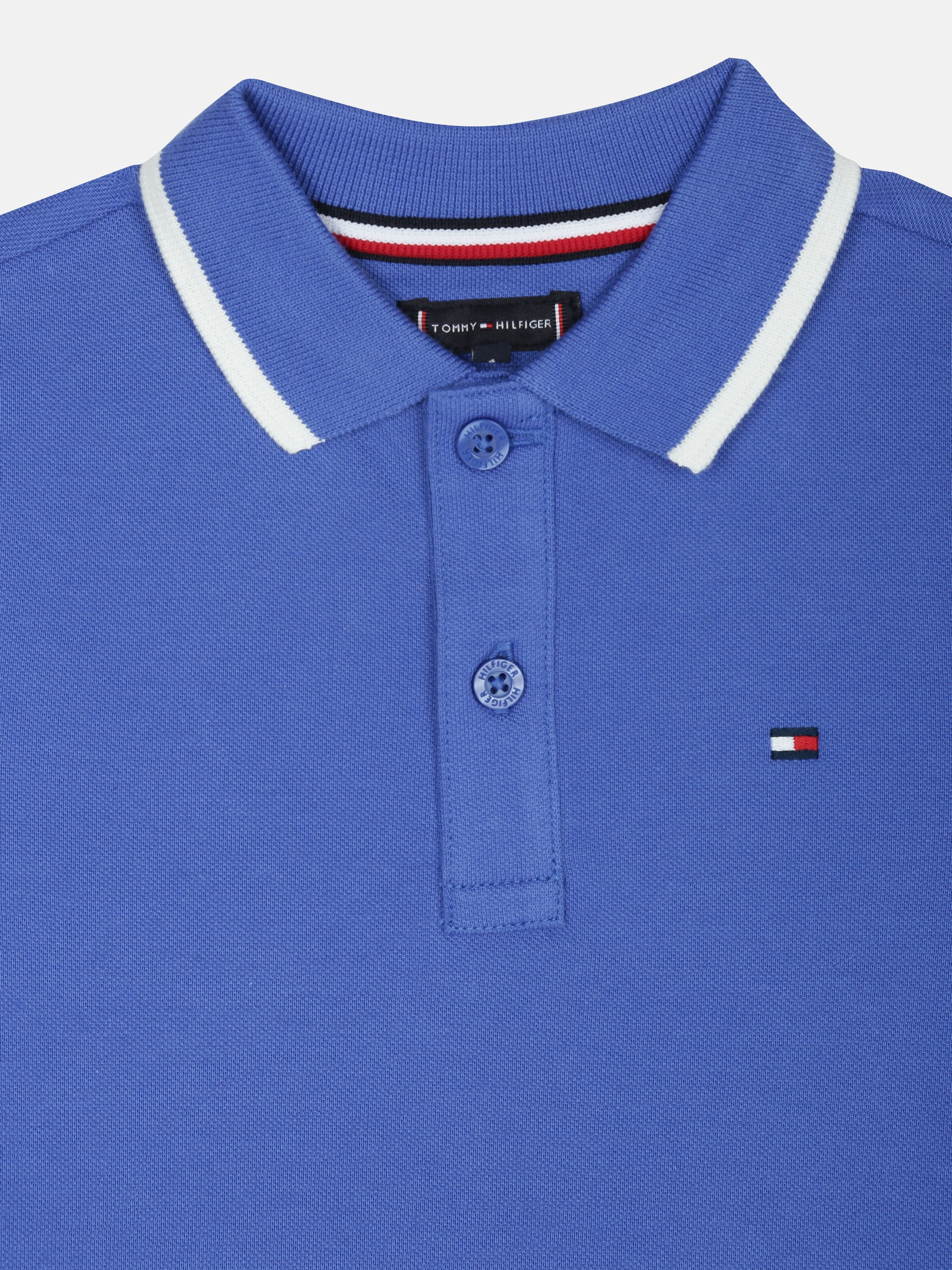 Boys Blue Graphic Detail Polo Knit T-Shirt