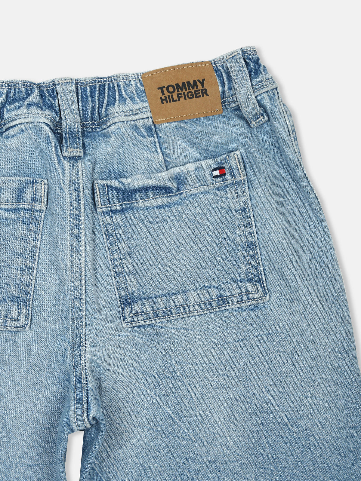 Solid Blue Cotton Blend Loose Fit Denim Shorts for Boys