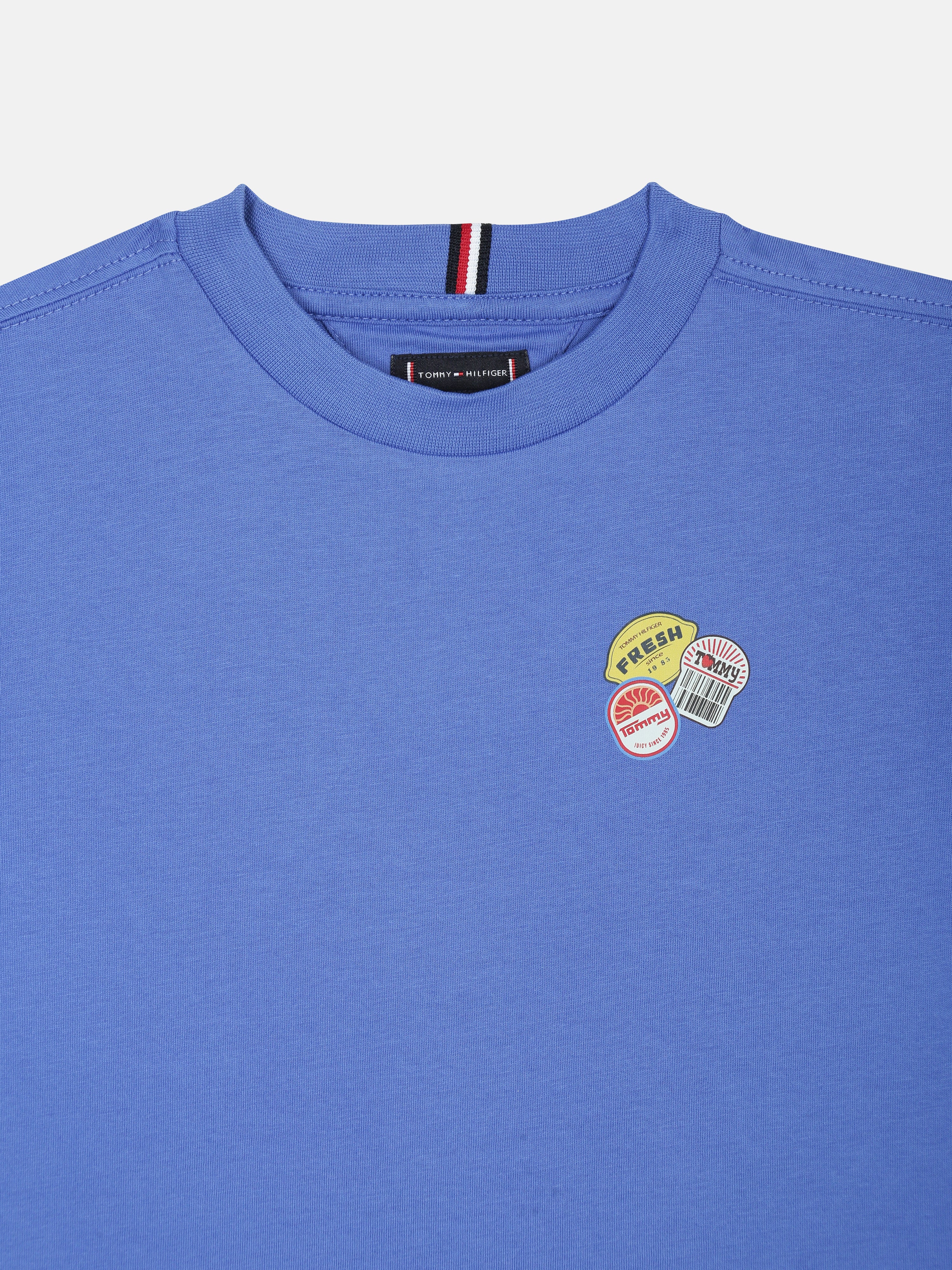 Boys Blue Graphic Cotton Crew Neck Knit Top Classic Fit