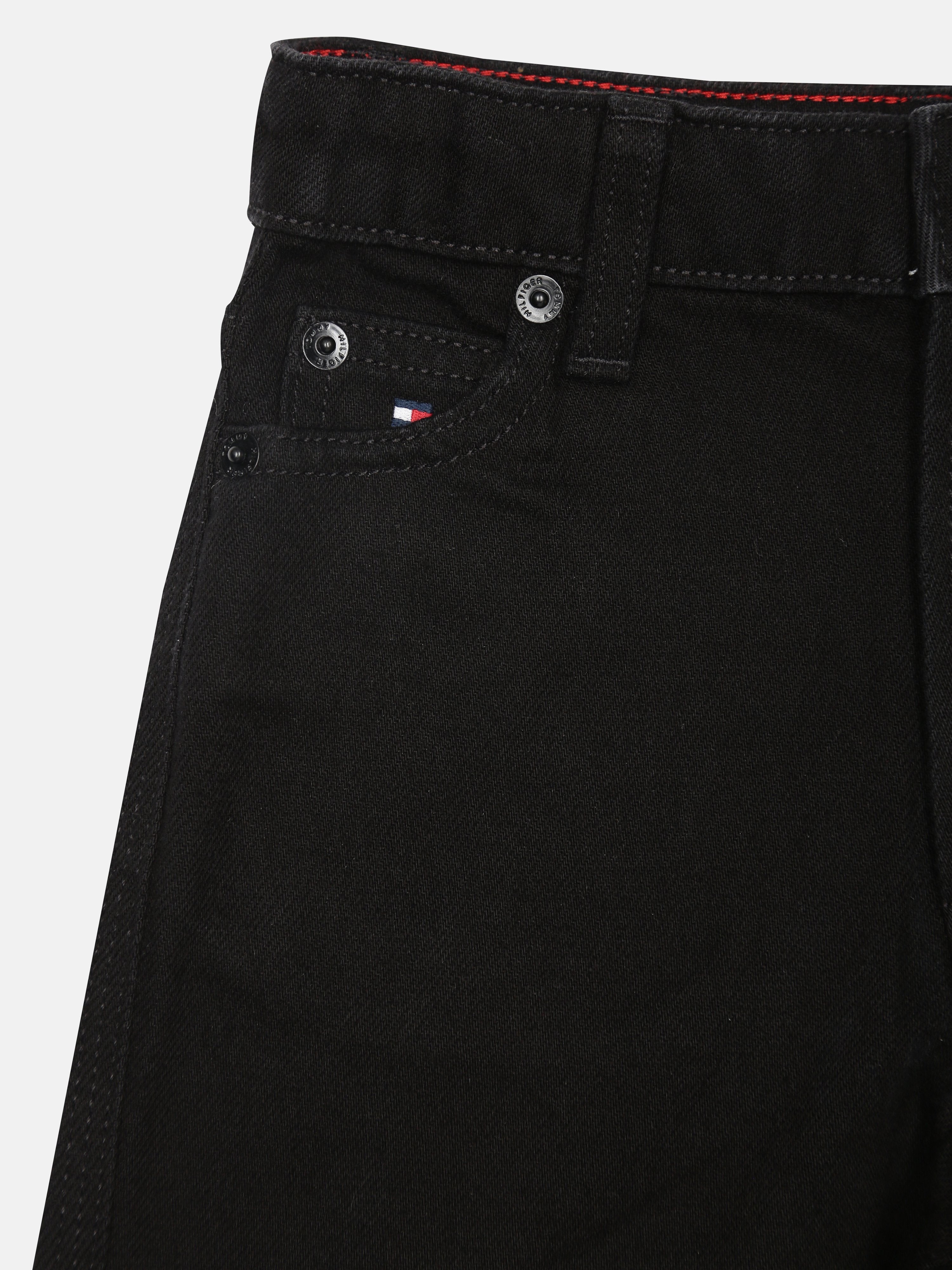Girls Black Straight Fit Denim Jeans with Soft Blend