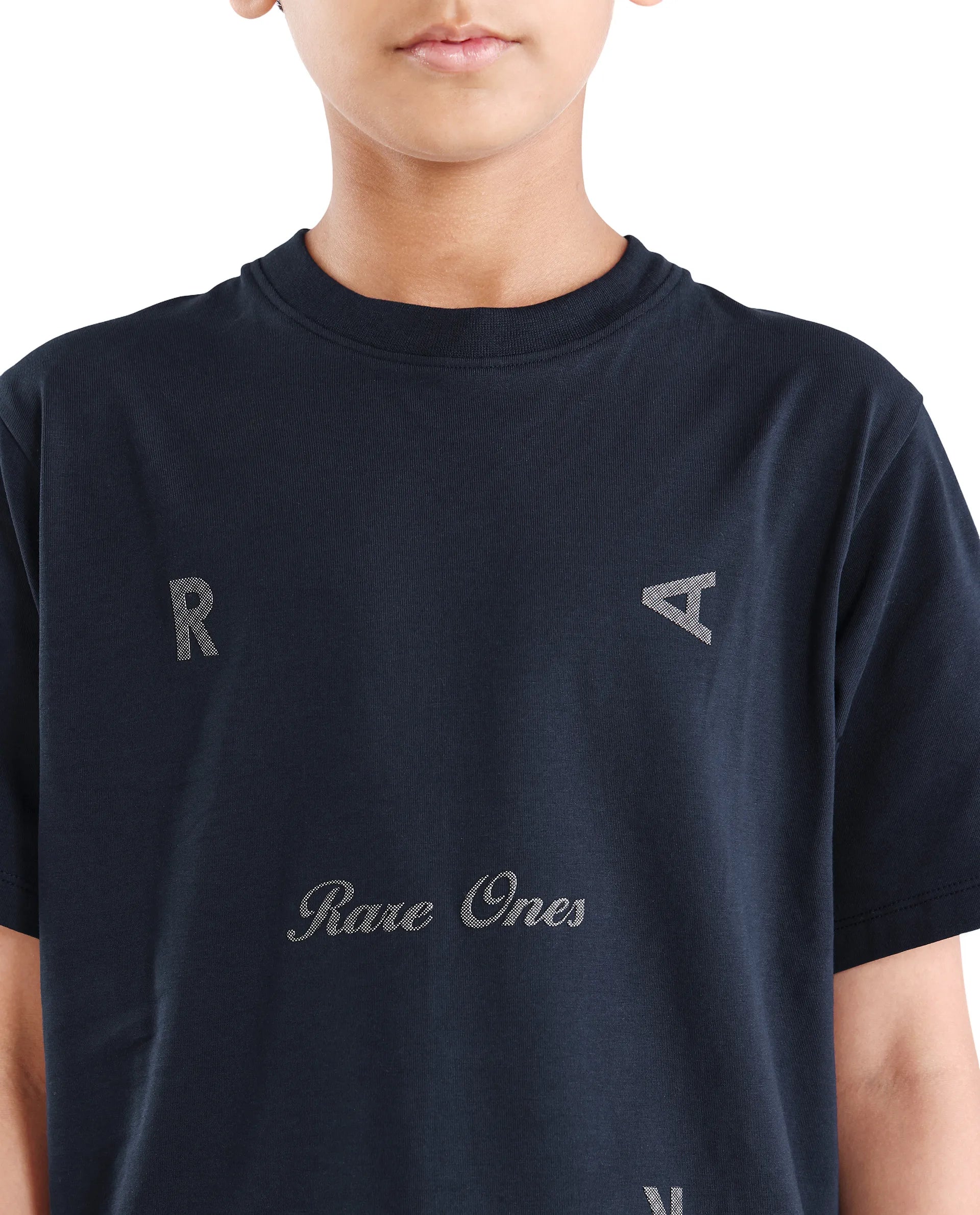 Rare Ones Boys Dark Navy Badge Applique Regular Fit T-Shirt