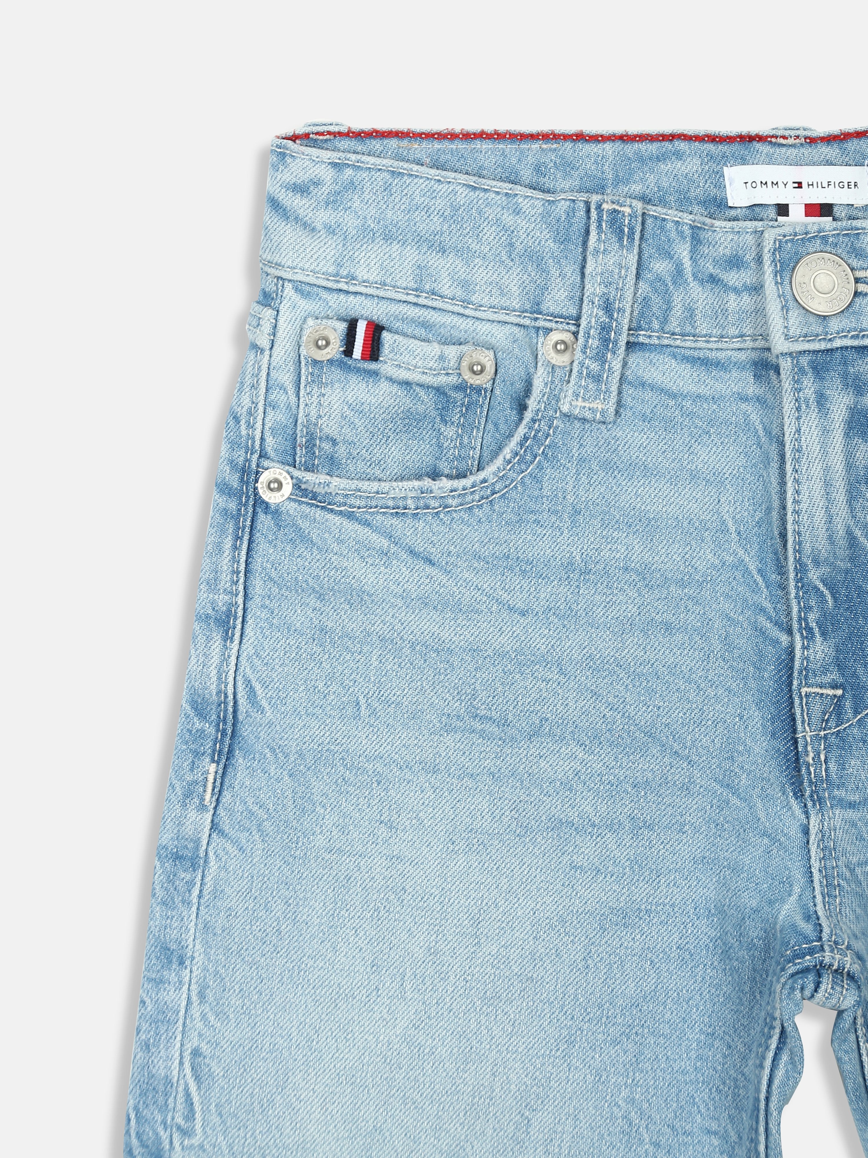 Light Wash Blue Cotton Blend Regular Fit Jeans for Boys