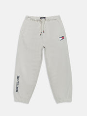 Boys Grey Logo Detail Knit Jogger Pants