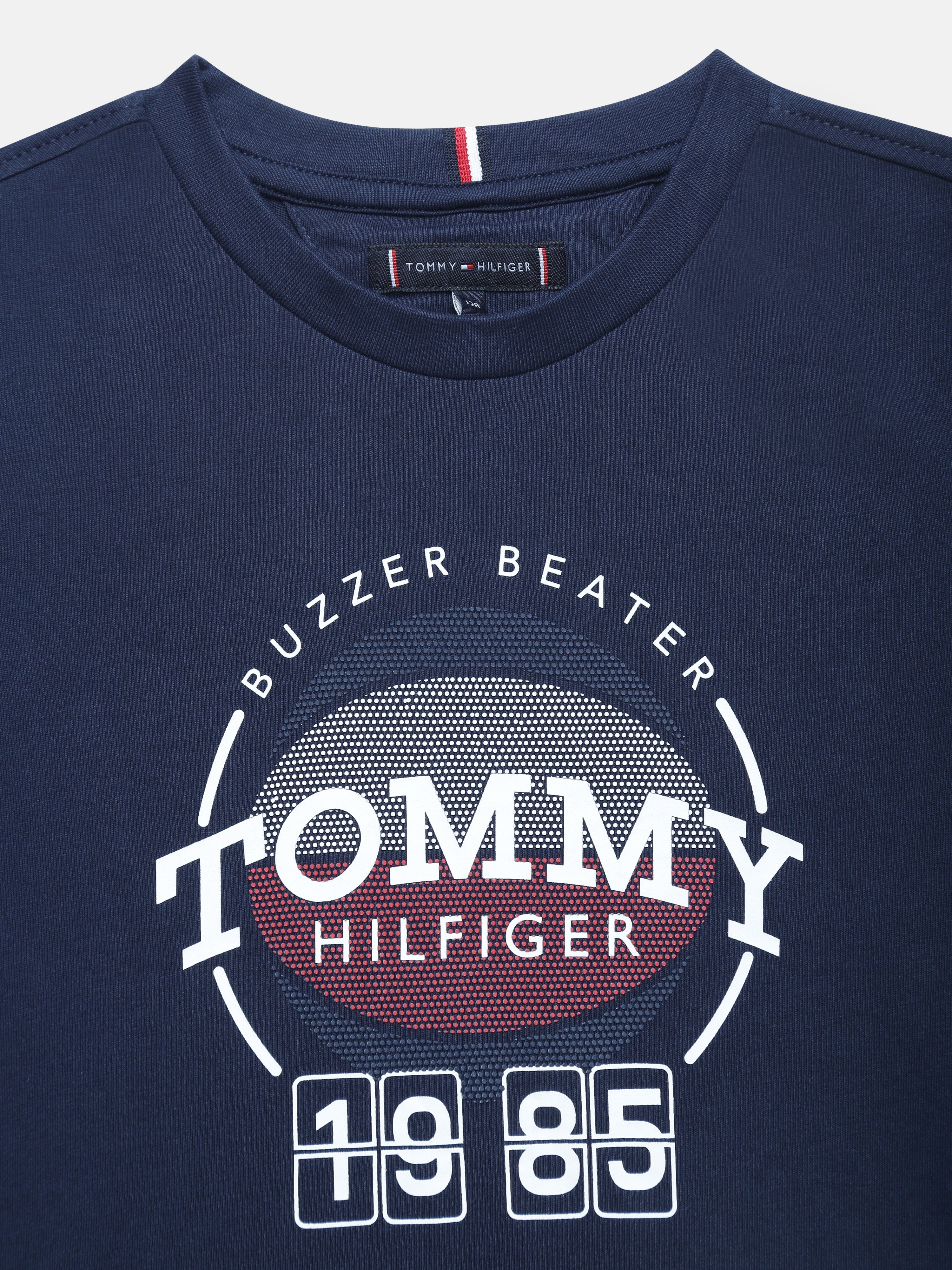 Boys Navy Logo Crew Neck Knit T-Shirt
