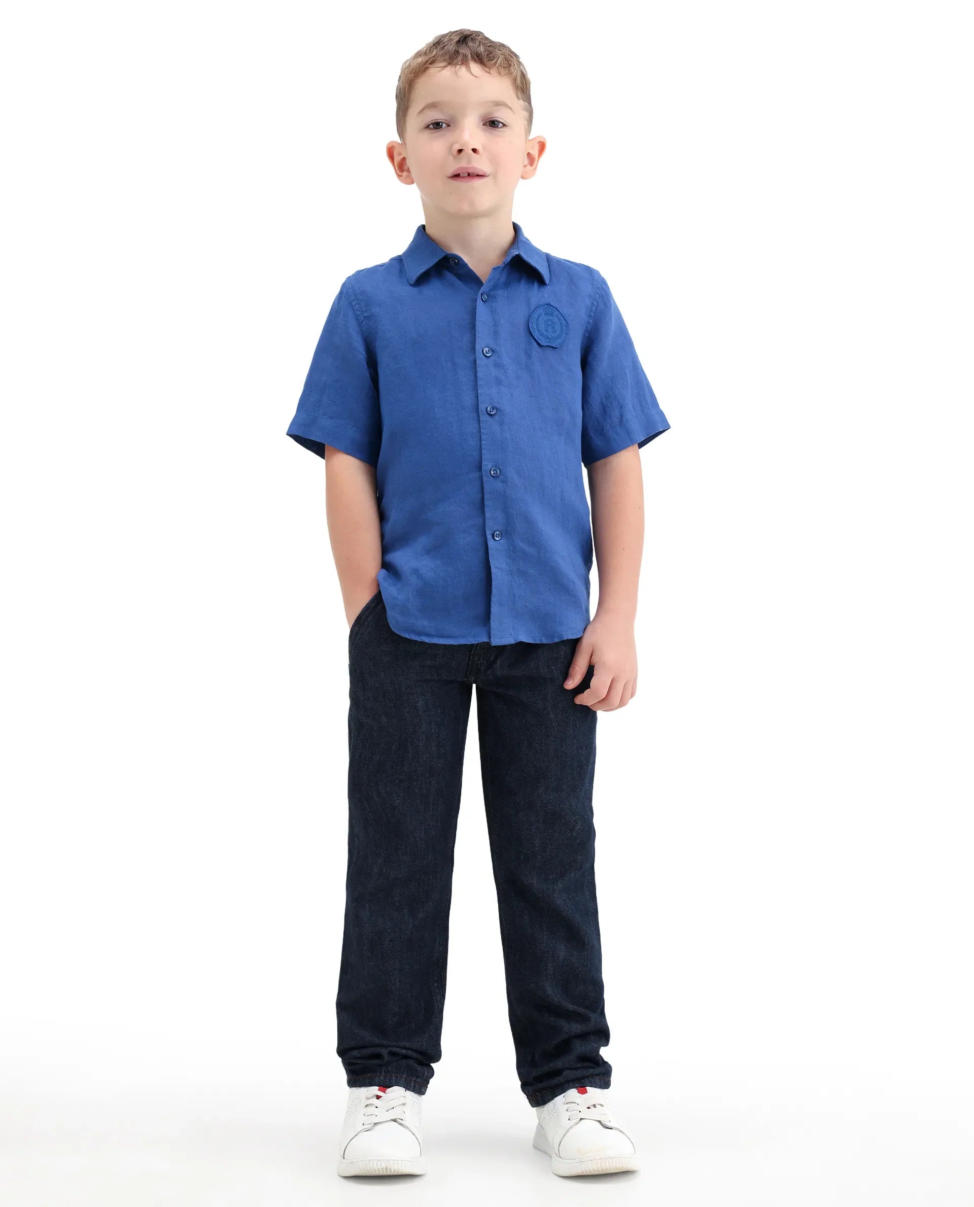 Rare Ones Boys Dark Navy Cotton Regular Fit Jeans