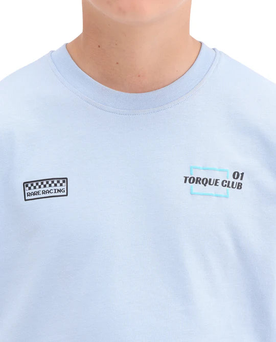 Rare Ones Boys Pastel Blue Puff Print Oversized T-Shirt