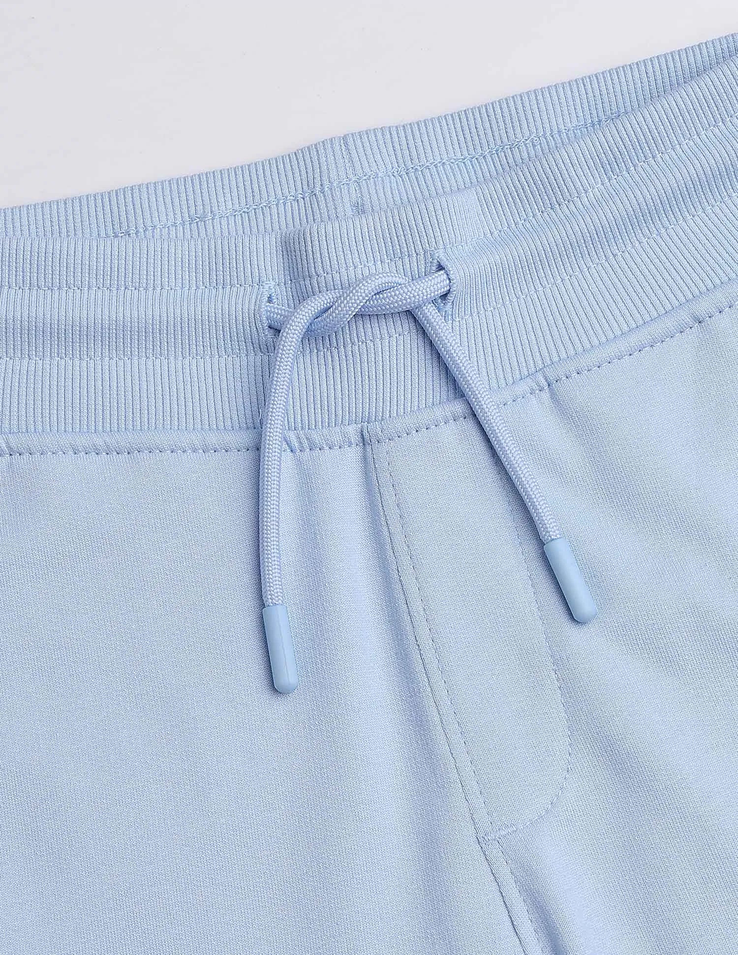 Boys Blue Cotton Cargo Track Pants Regular Fit