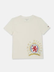 Boys Ivory Petal Logo Cotton Regular Fit T-Shirt