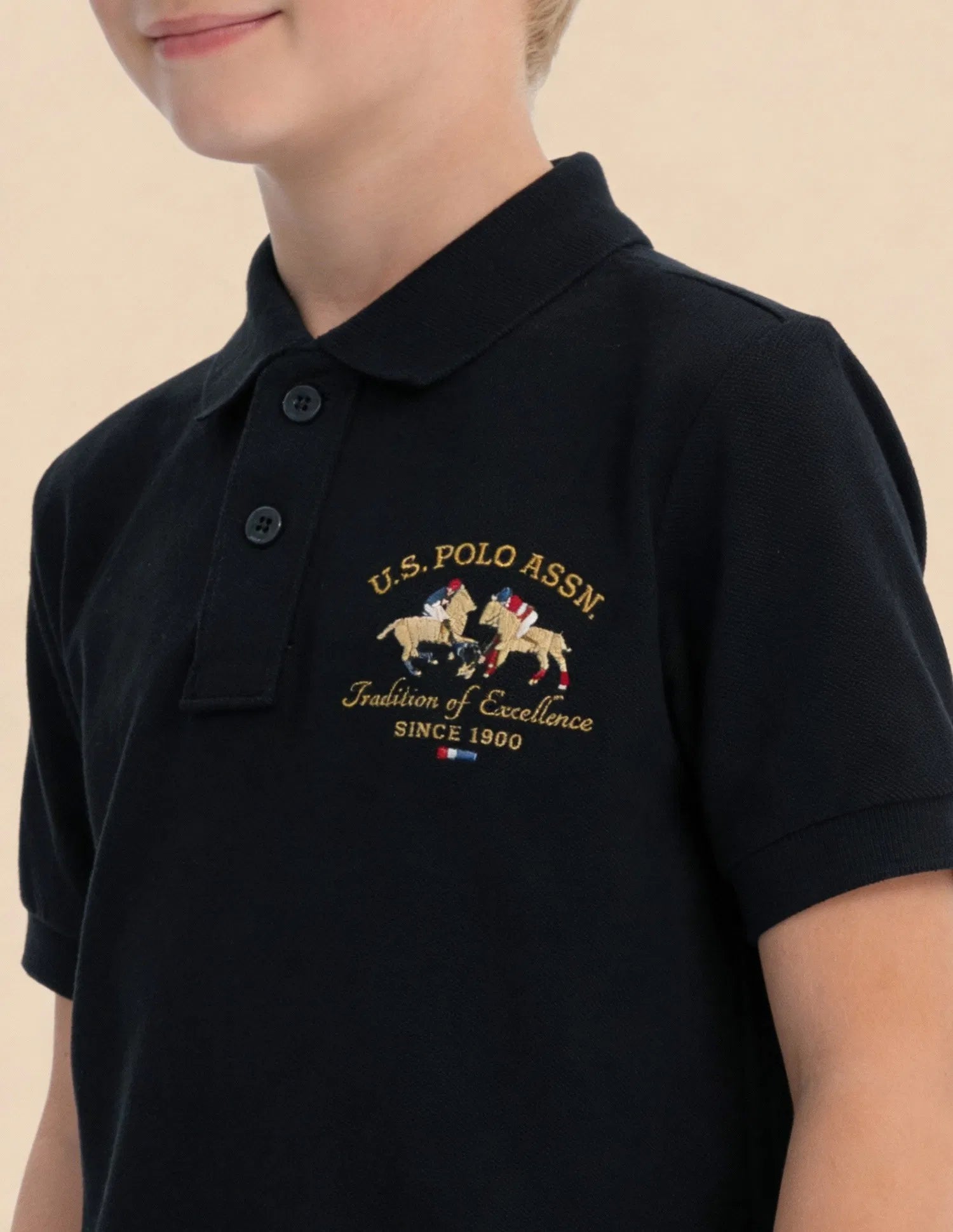 Boys Cotton Embroidered Polo Shirt Regular Fit