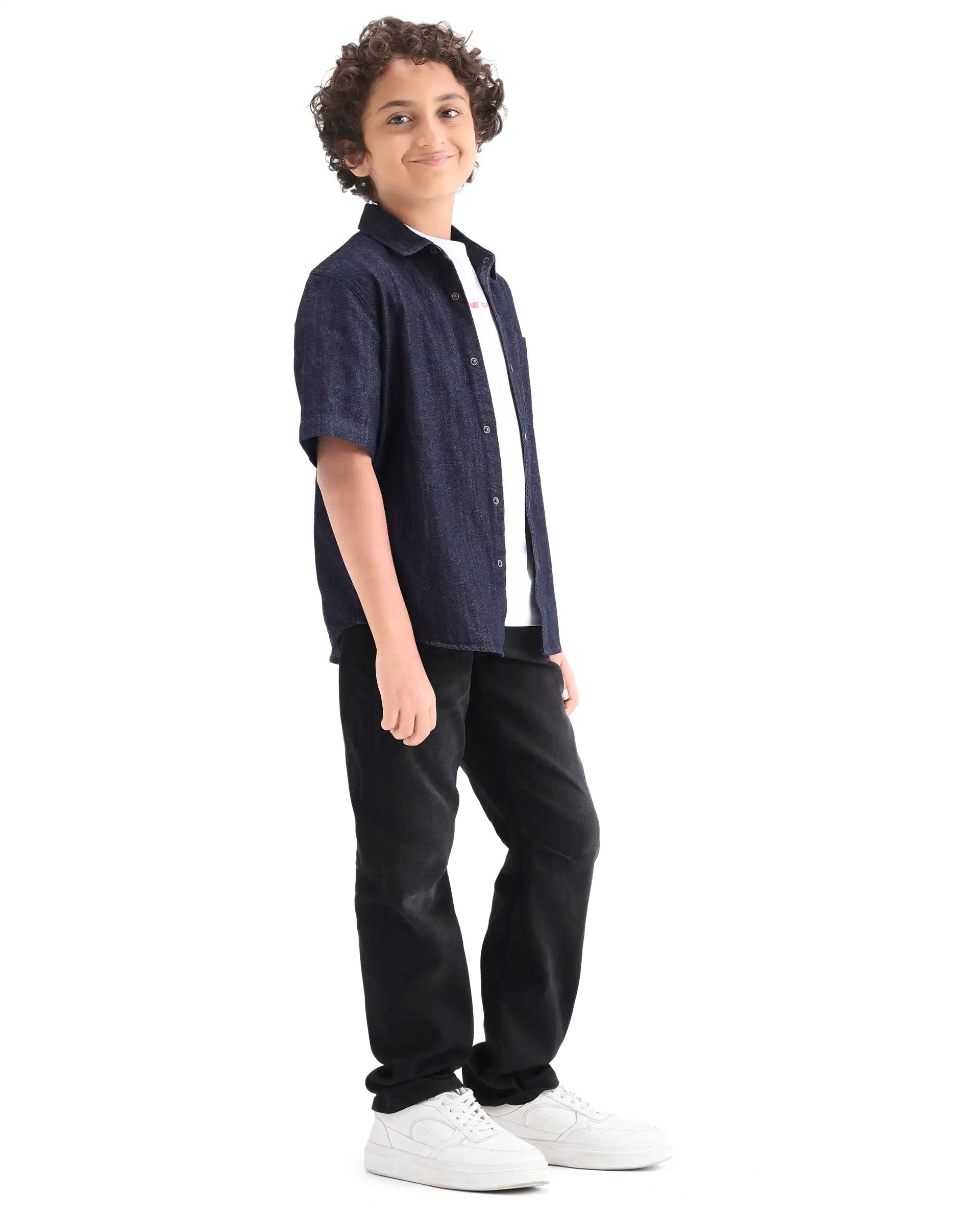 Rare Ones Boys Black Pull-On Regular Fit Denim Pant