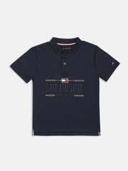 Boys White Logo Polo Collar Regular Fit Knit Top (Copy)