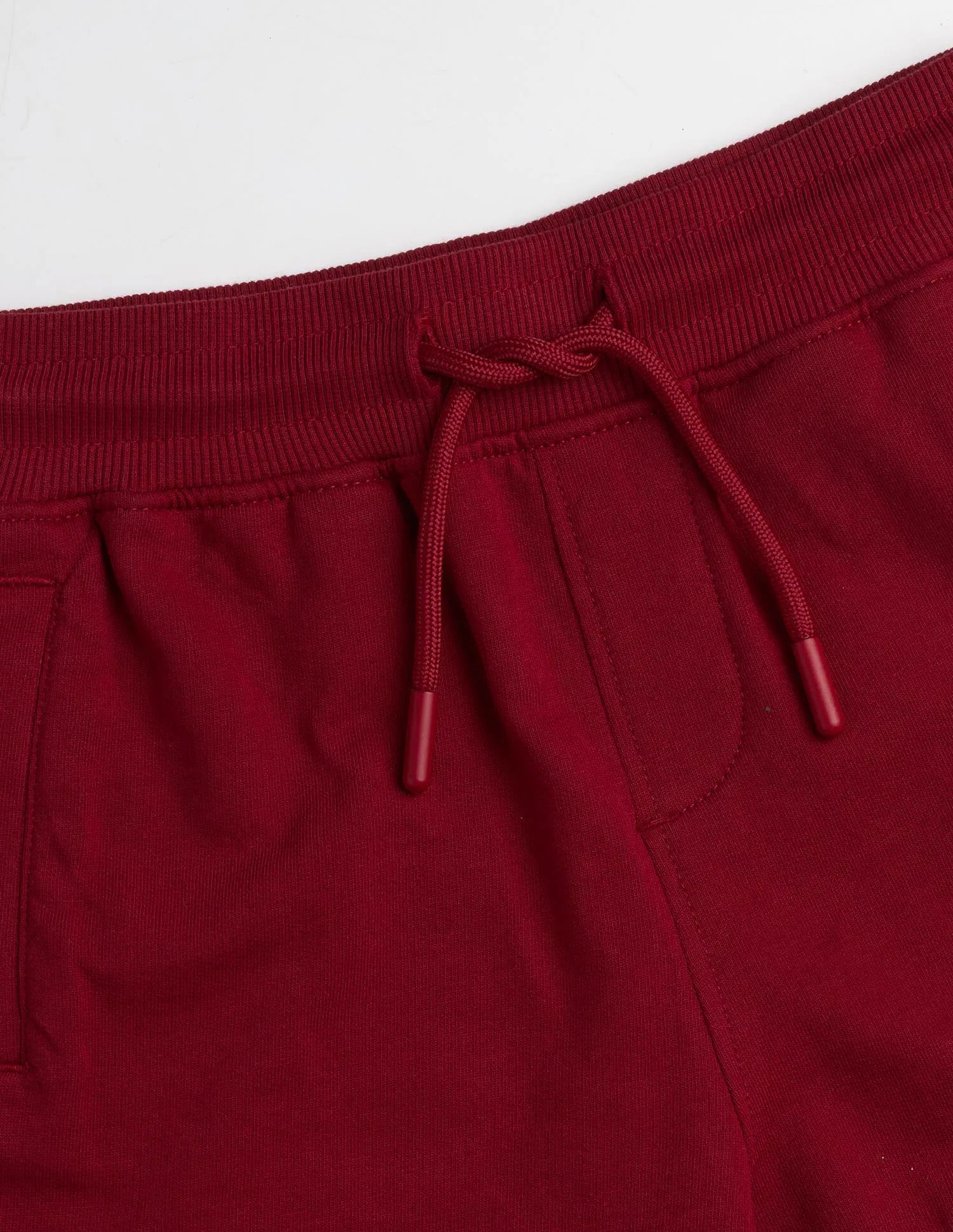 Boys Red Cotton Logo Printed Shorts Regular Fit