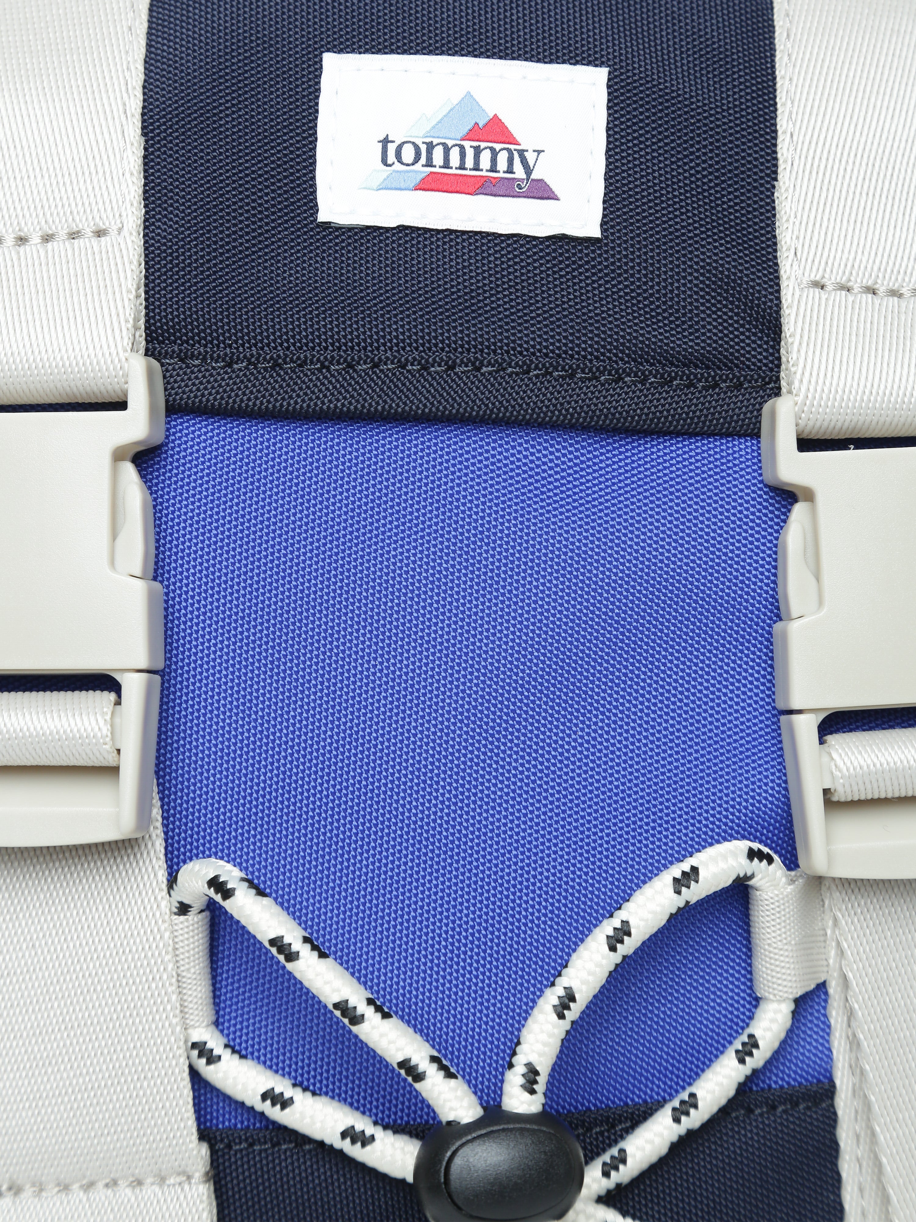 Kids Blue Striped Recycled Polyester Casual Zip Bag