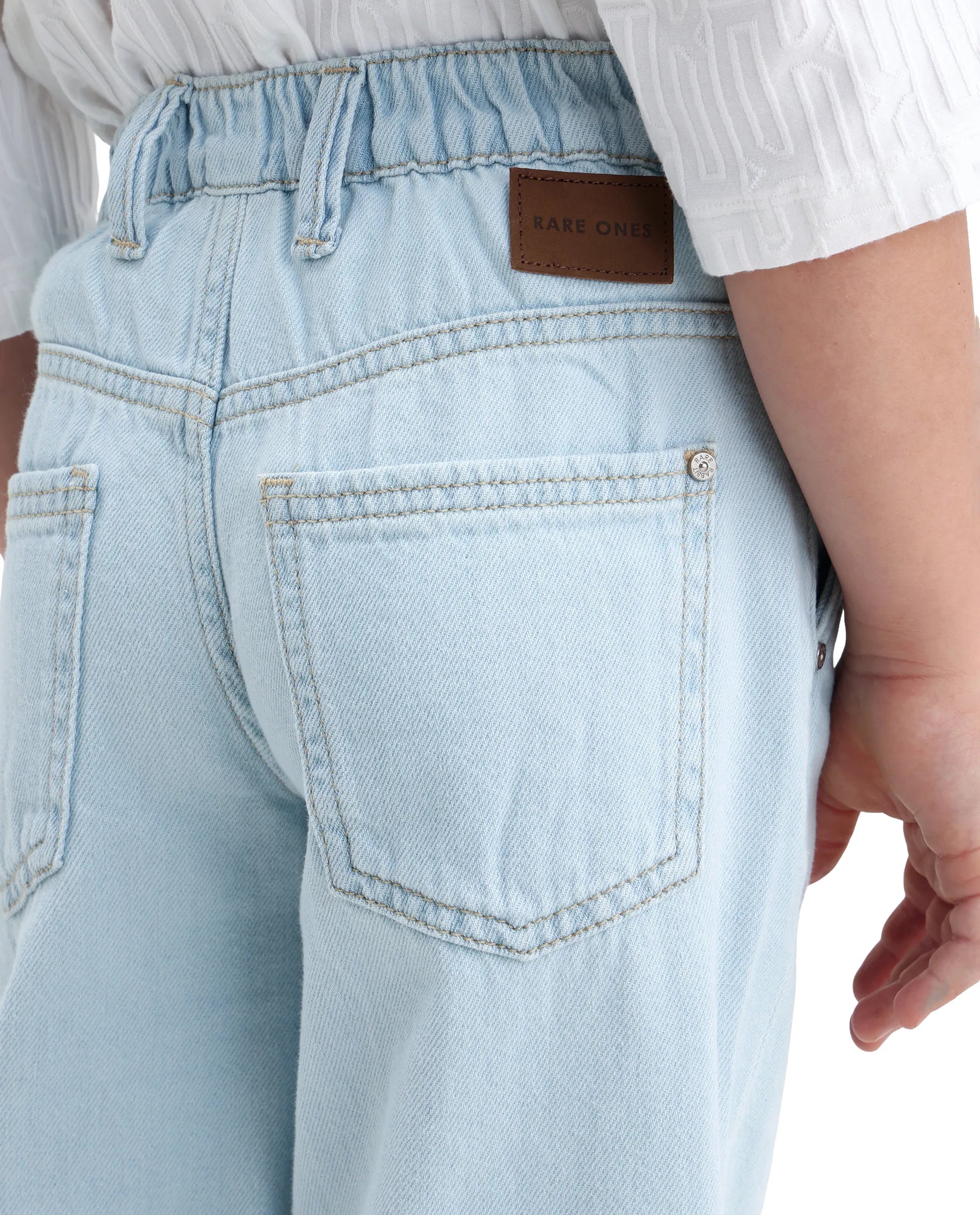 Boys Light Blue Slouchy Fit Shank Button Jeans