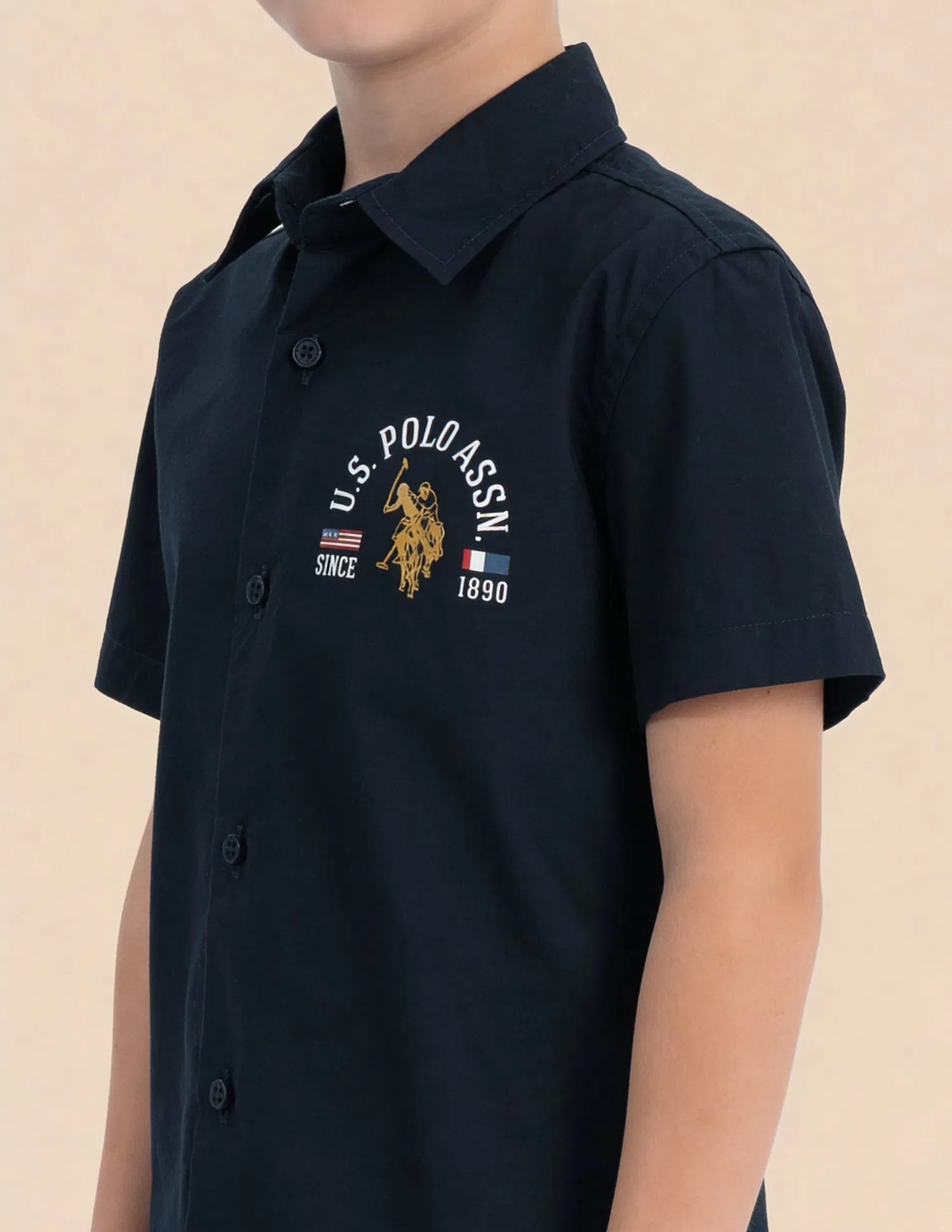 Boys Blue Graphic Printed Cotton Shirt – Regular Fit