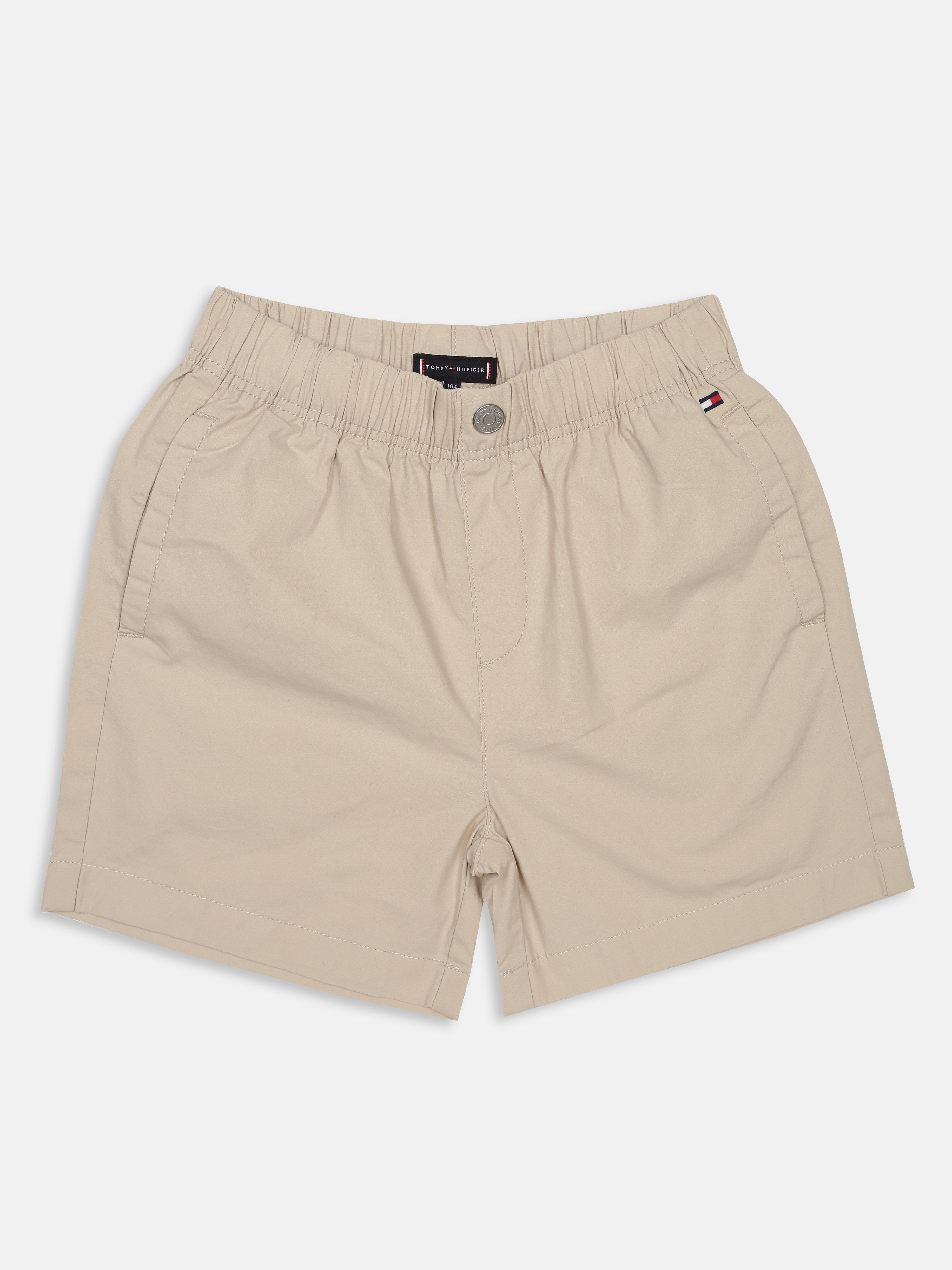 Boys Beige Solid Elasticated Regular Fit Casual Pants