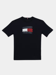 Girls Black Logo Regenerative Cotton Casual Knit Top