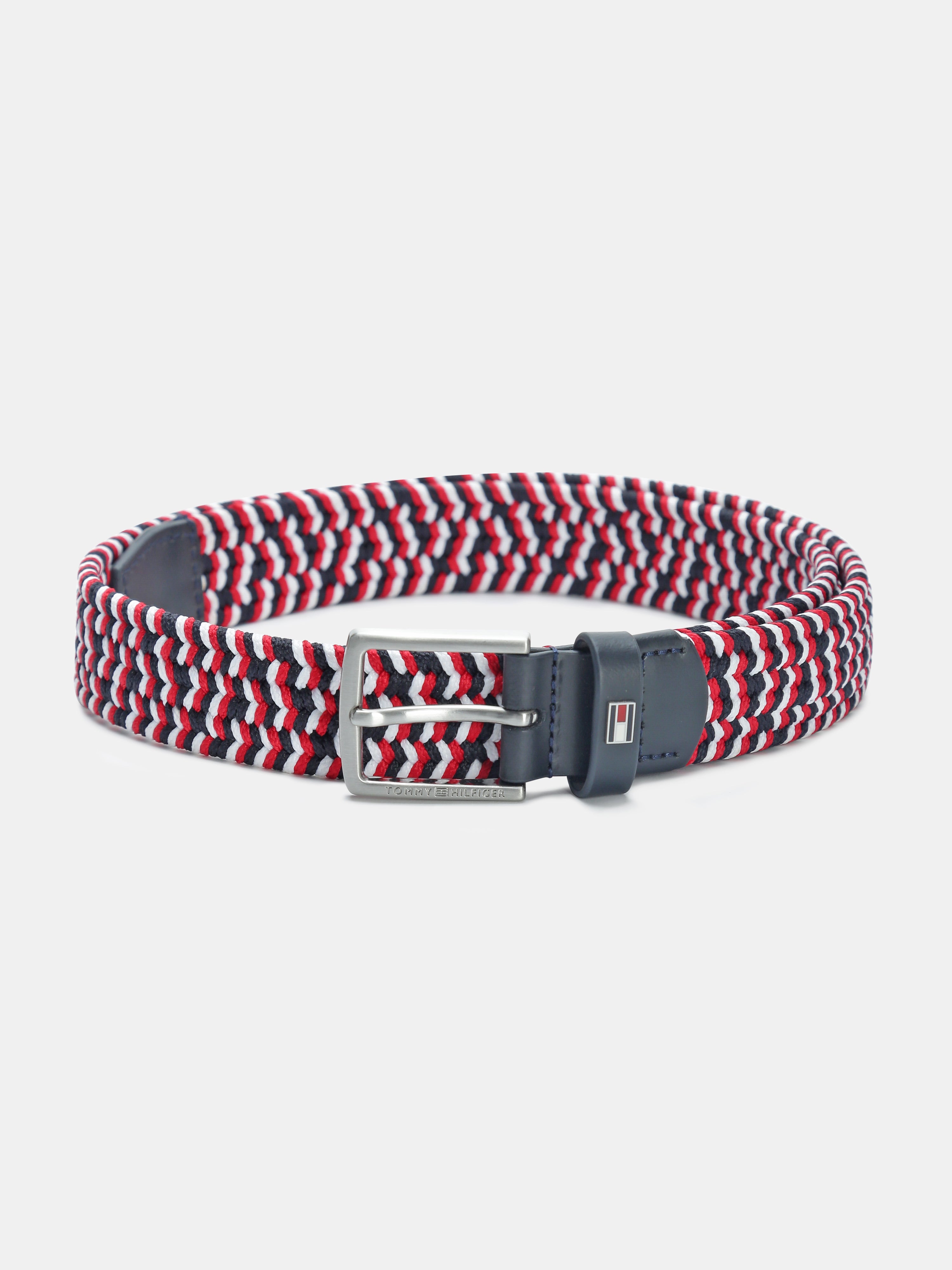 Kids Red Textured Stretch Casual Belt