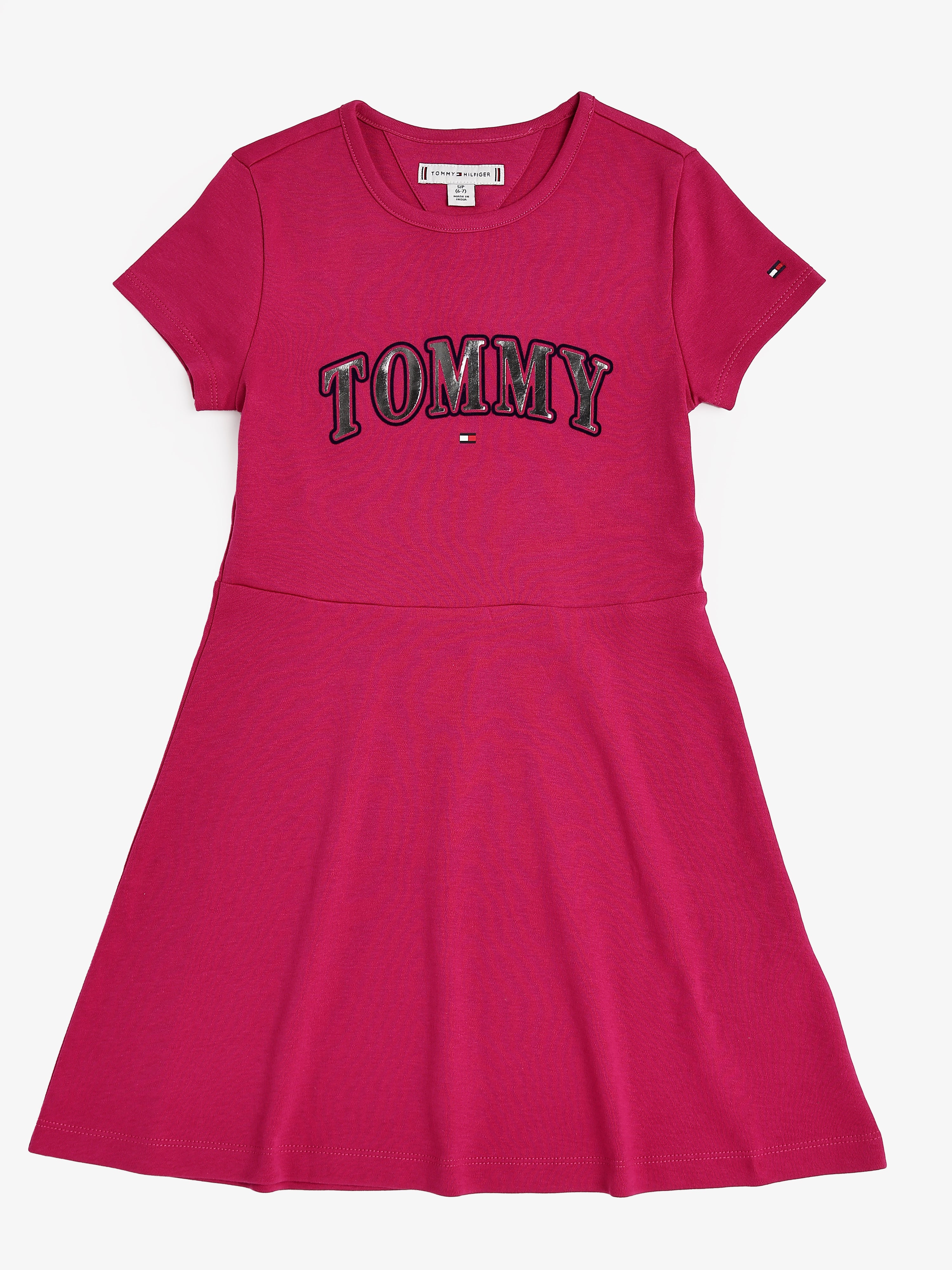 Girls Red Logo BCI Cotton Casual Knit Dress