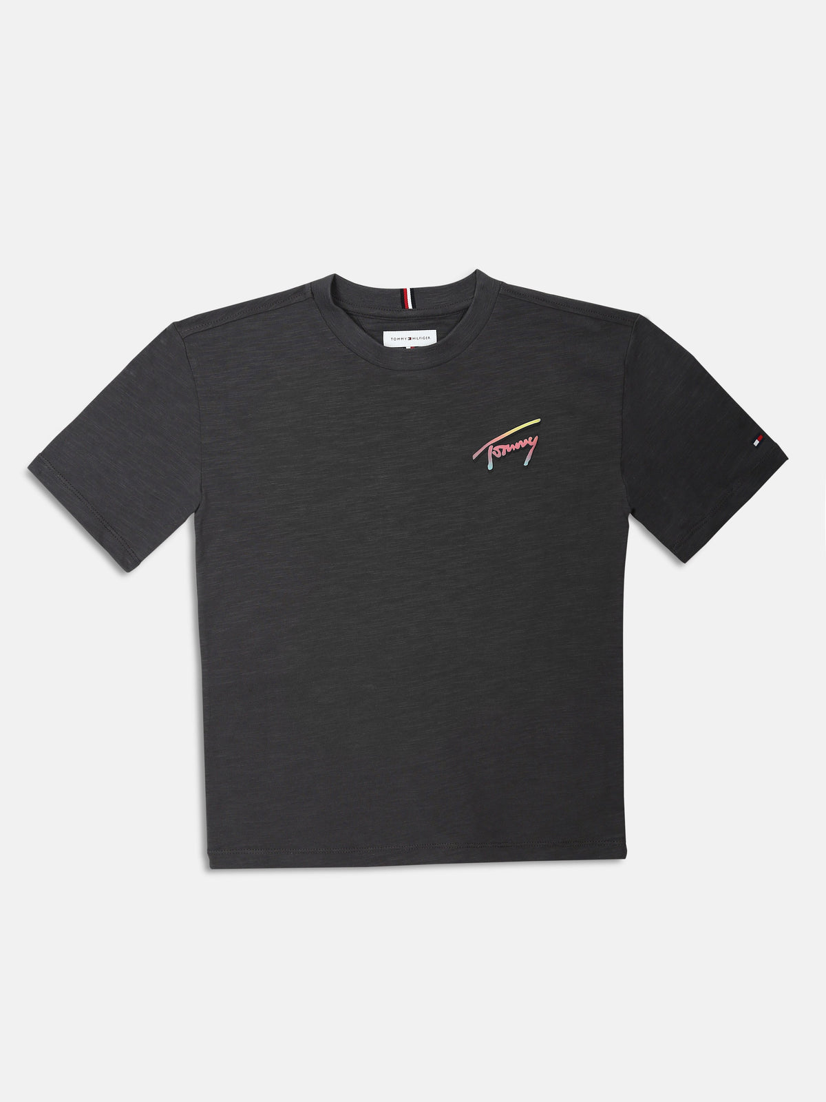Graphic Washed Black Regenerative Cotton T-Shirt for Boys