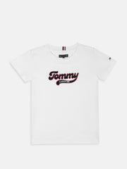 Boys White Logo Cotton Polo T-Shirt