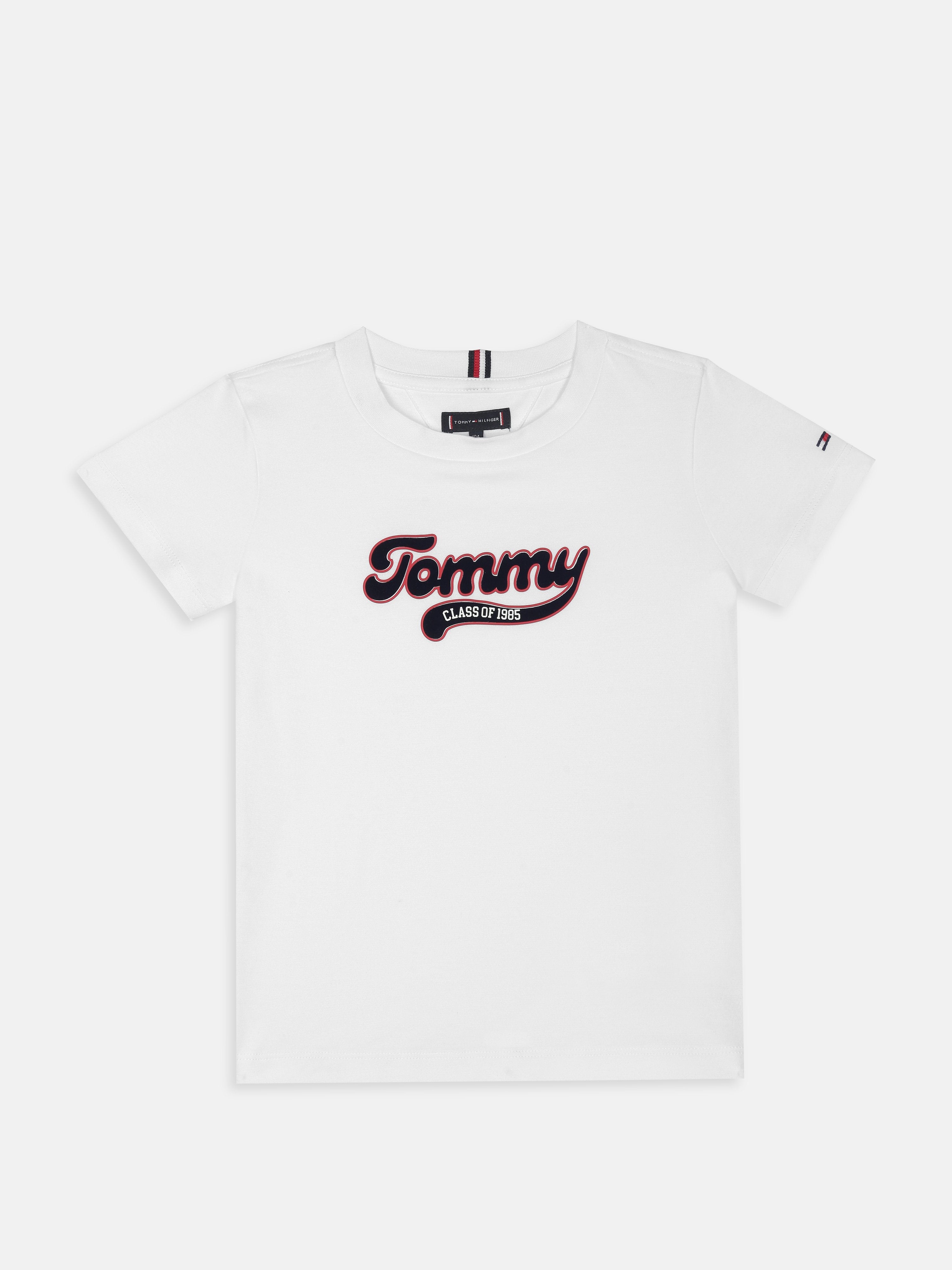 Boys White Logo Cotton Polo T-Shirt
