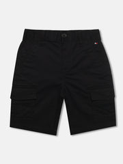 Boys Black Solid Relaxed Fit Casual Non-Denim Pants
