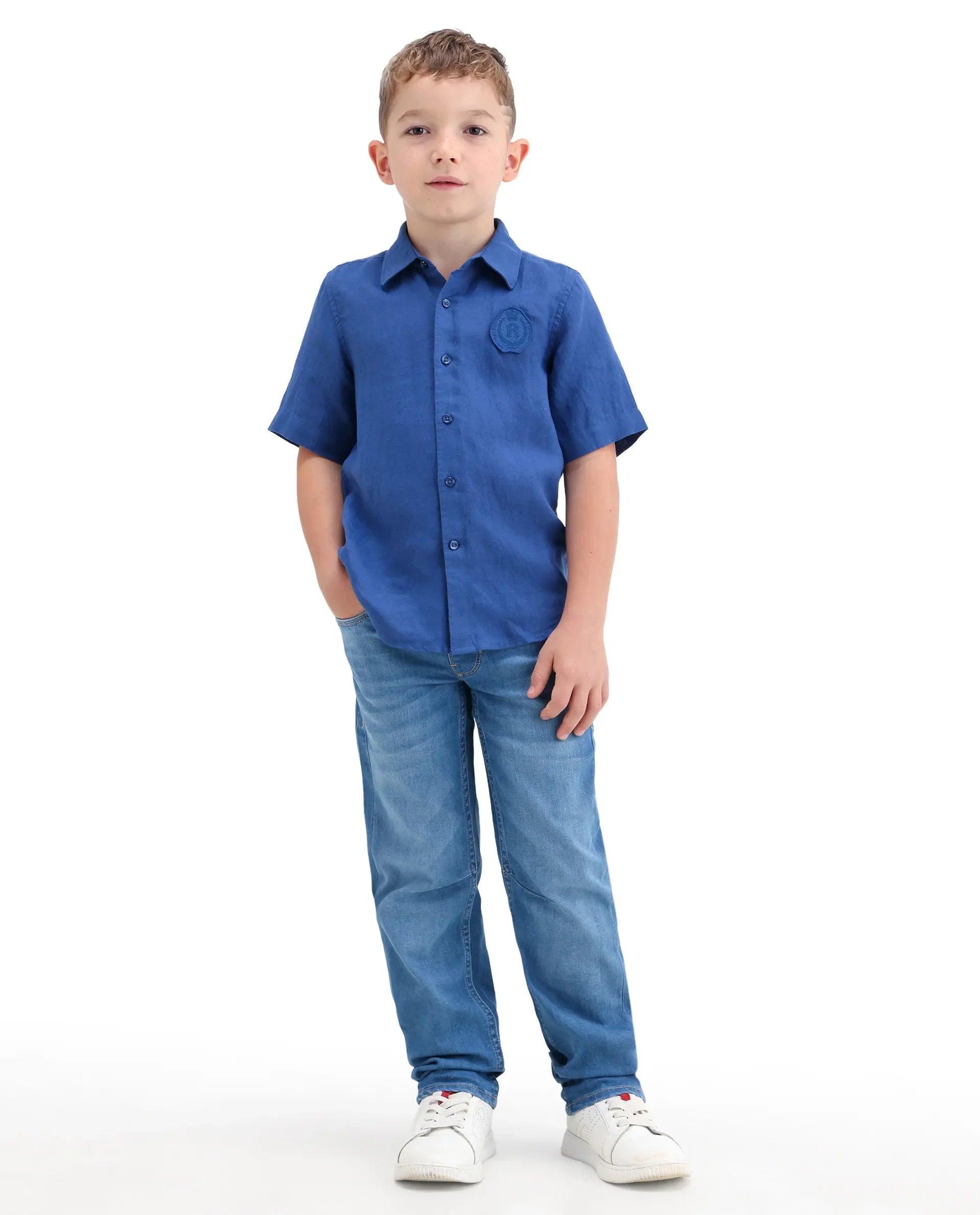 Rare Ones Boys Light Blue Pull-On Regular Fit Jeans