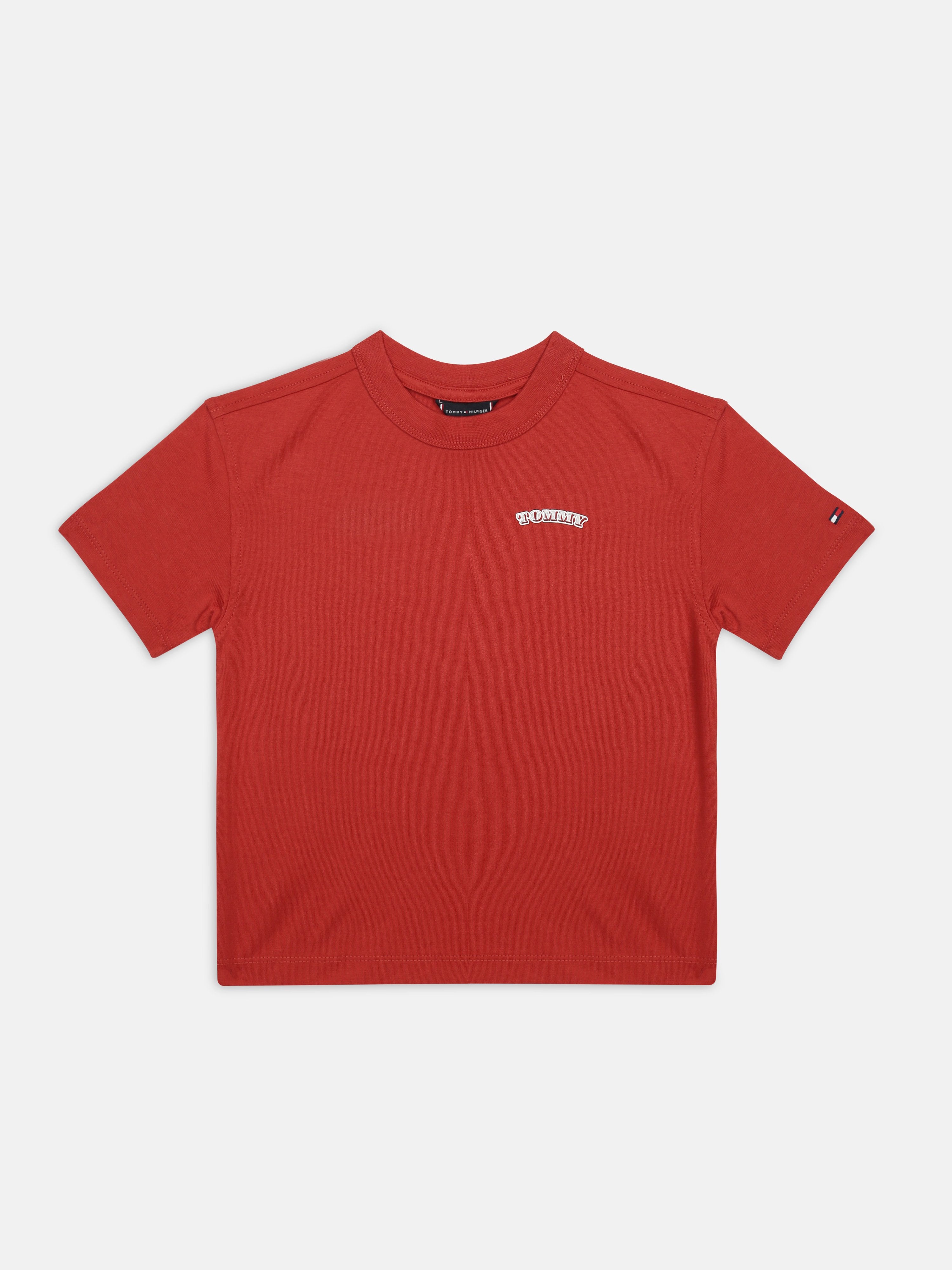 Boys Red Graphic Cotton T-Shirt