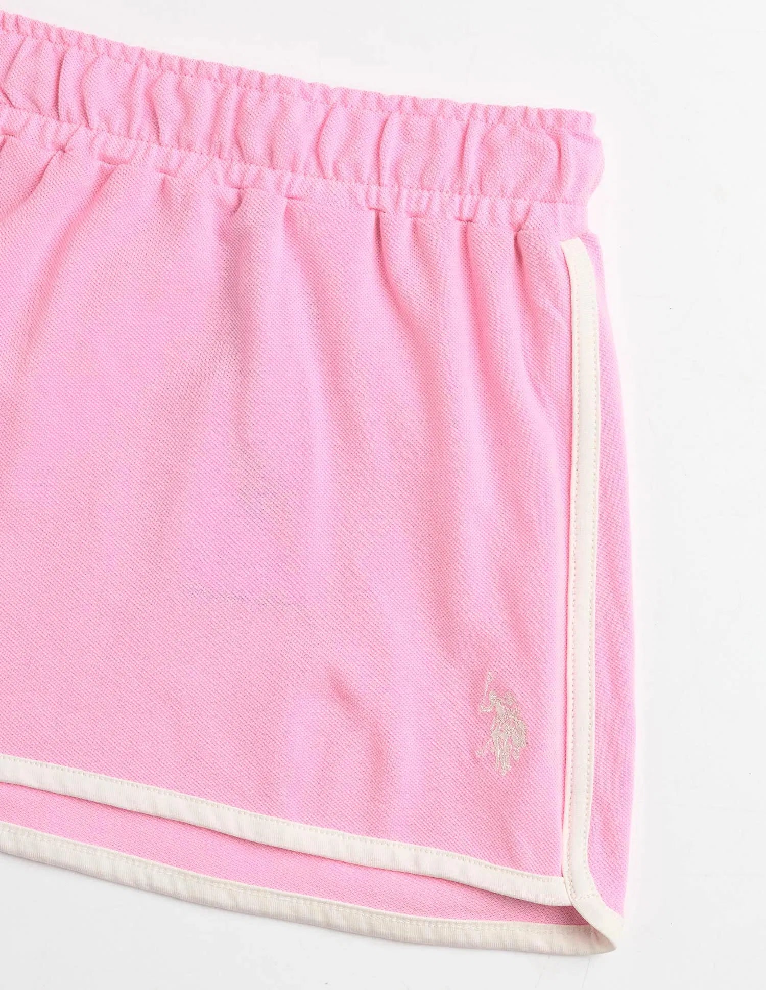 Girls Pink Cotton Solid A-Line Mini Skirt