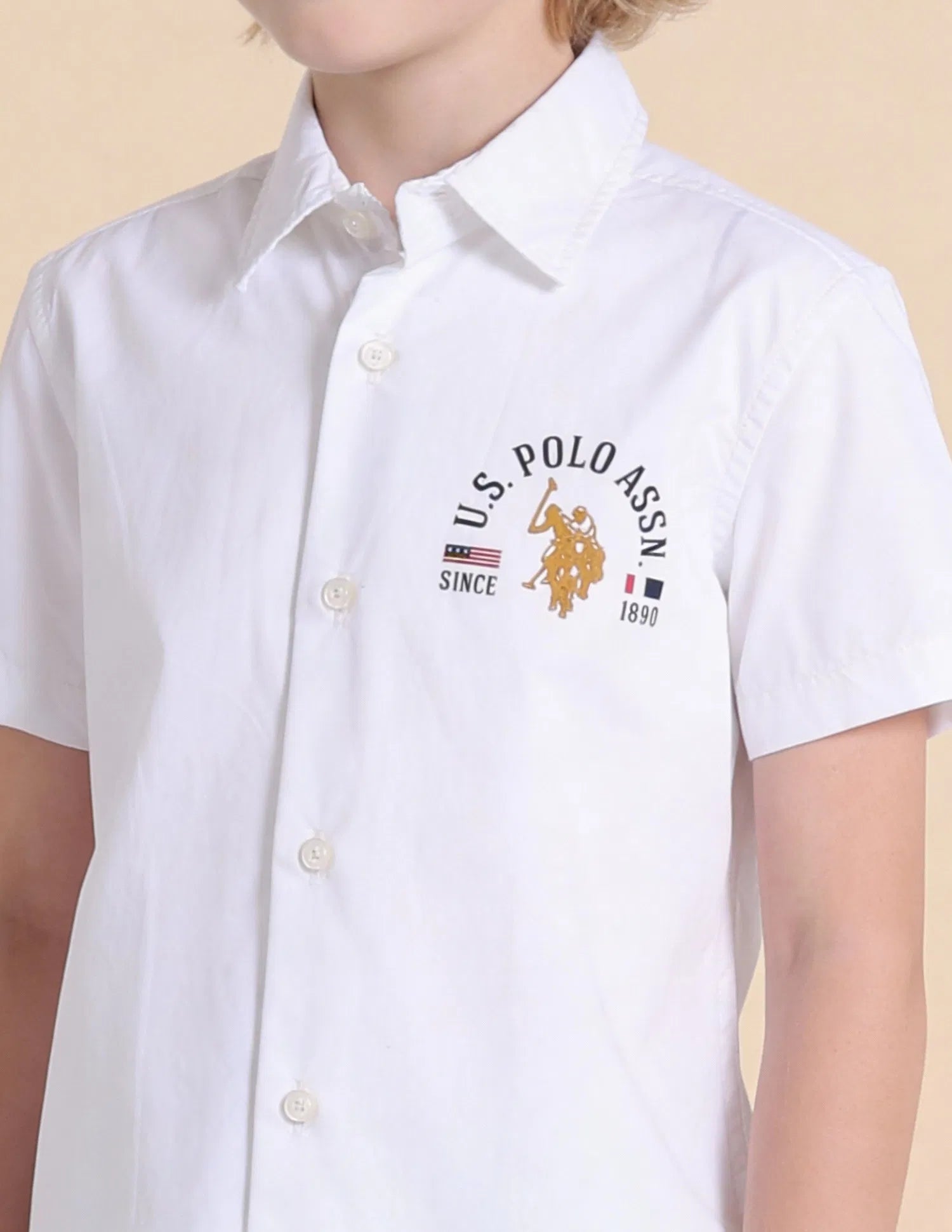 Boys White Graphic Printed Cotton Shirt – Regular Fit
