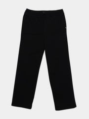 Girls Black Cotton Blend Casual Drawstring Bottom