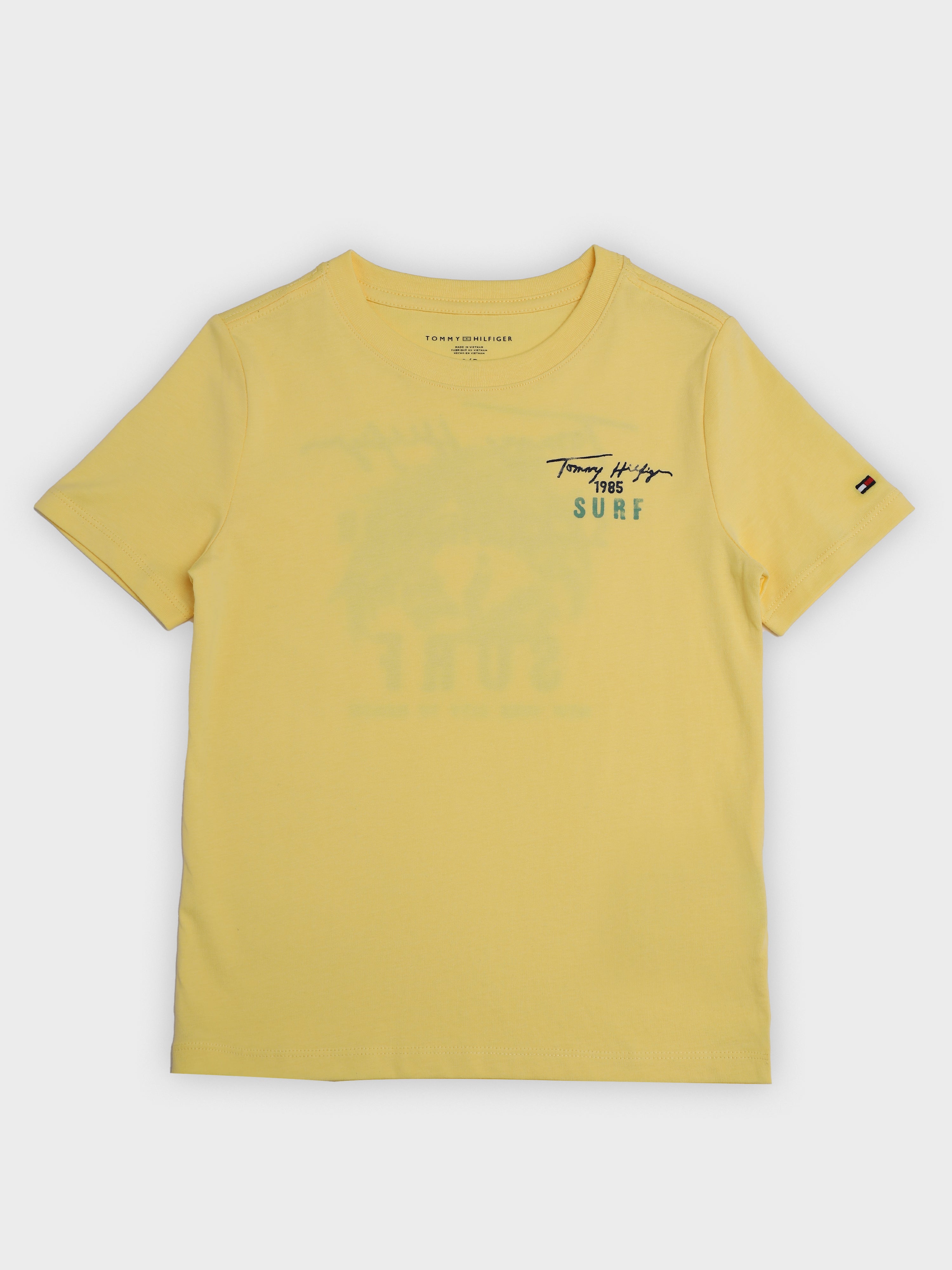 Girls Yellow Graphic Cotton Casual Knit Top