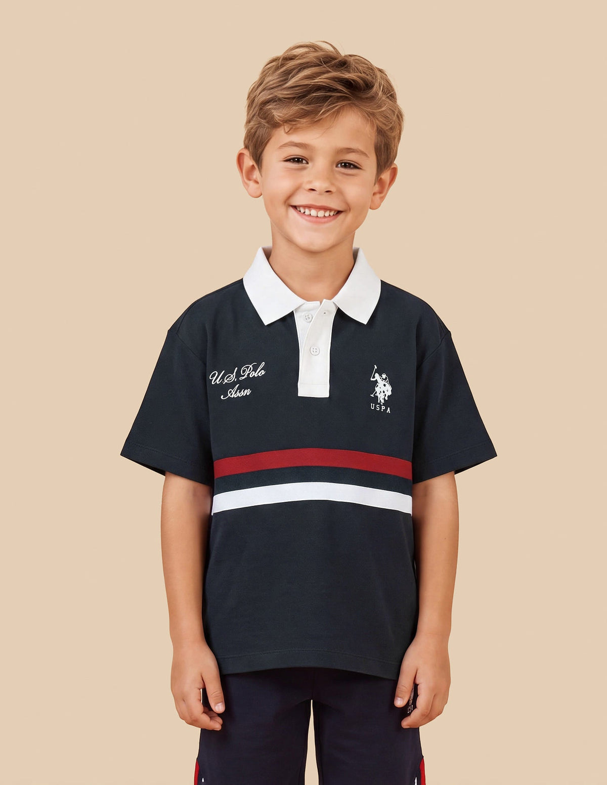 Solid Oversized Fit Polo Shirt Navy