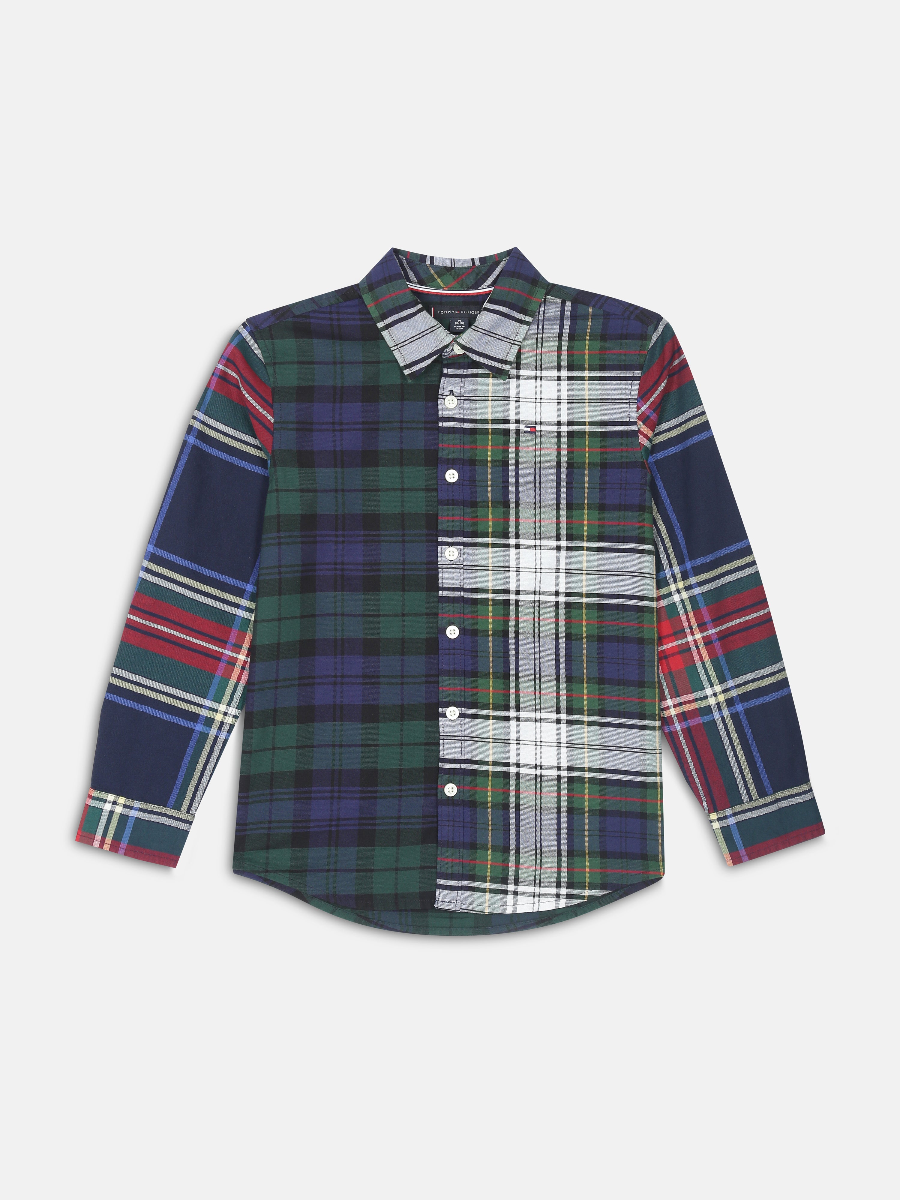 Girls Multi Checked Organic Cotton Casual Shirt Top
