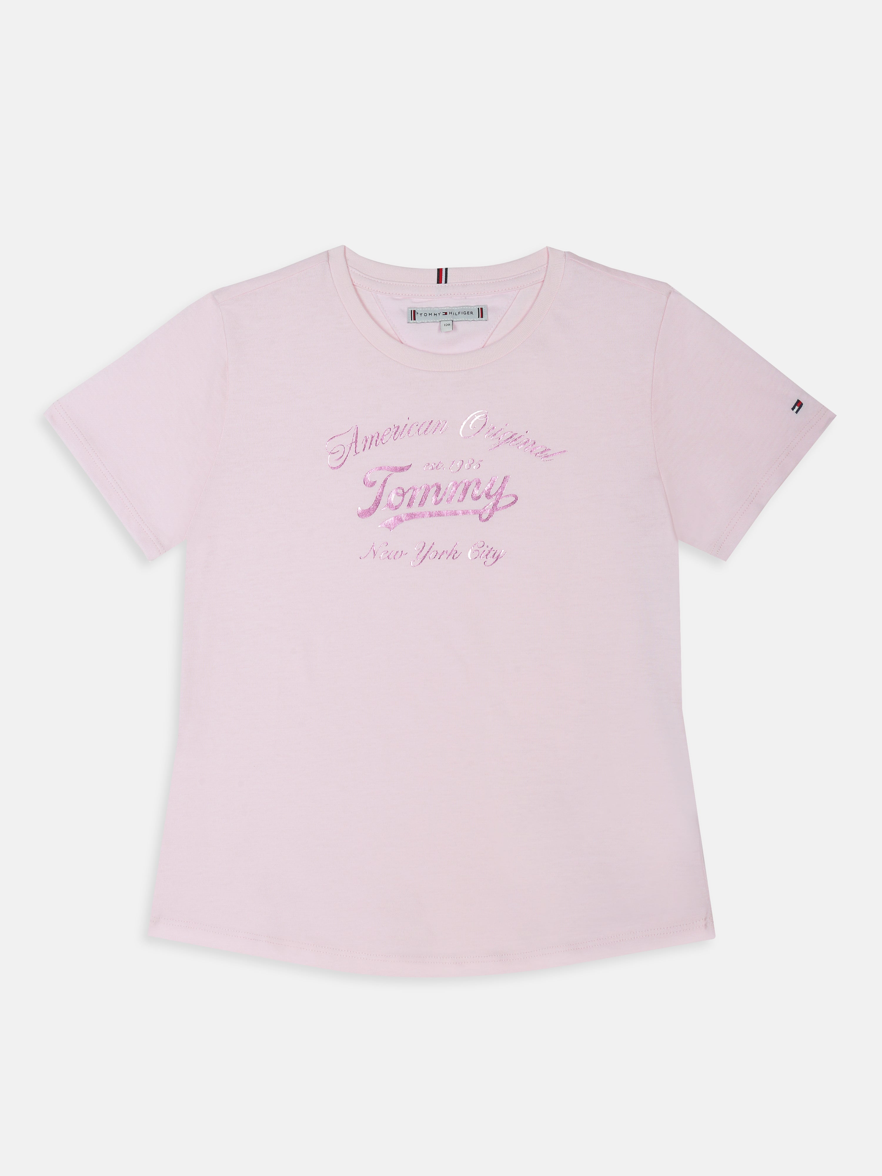 Girls Pink Logo Cotton Blend Casual Knit Top