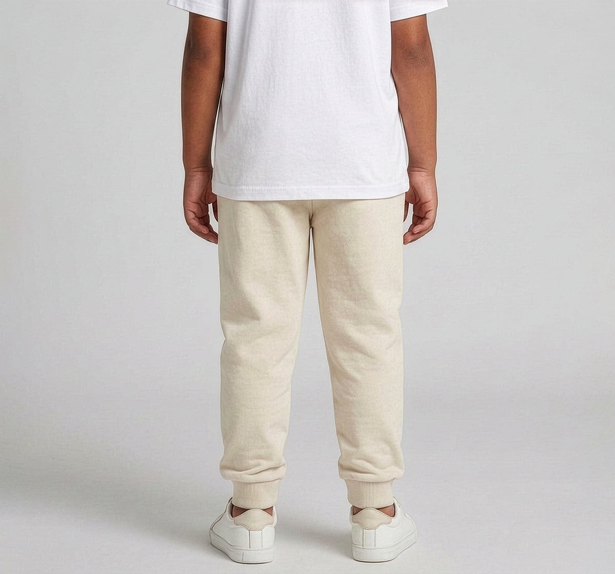 Knit Jogger with Cut and Sew Detail Beige
