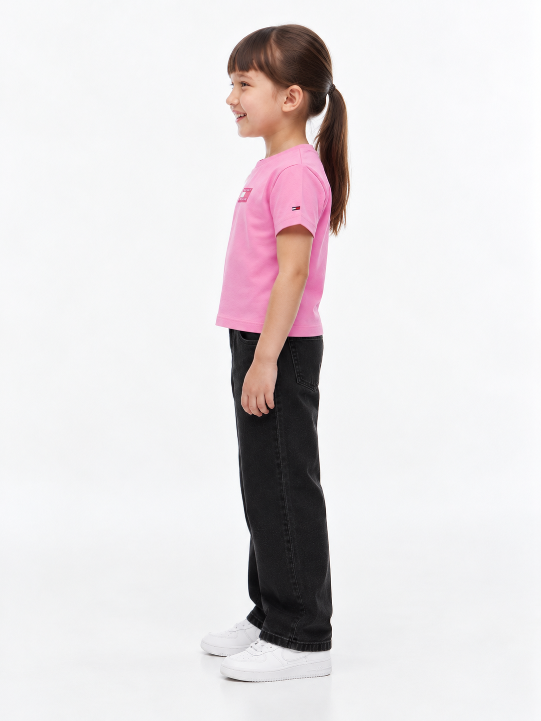 Girls Logo Relaxed Fit Cotton T-Shirt Pink Daisy