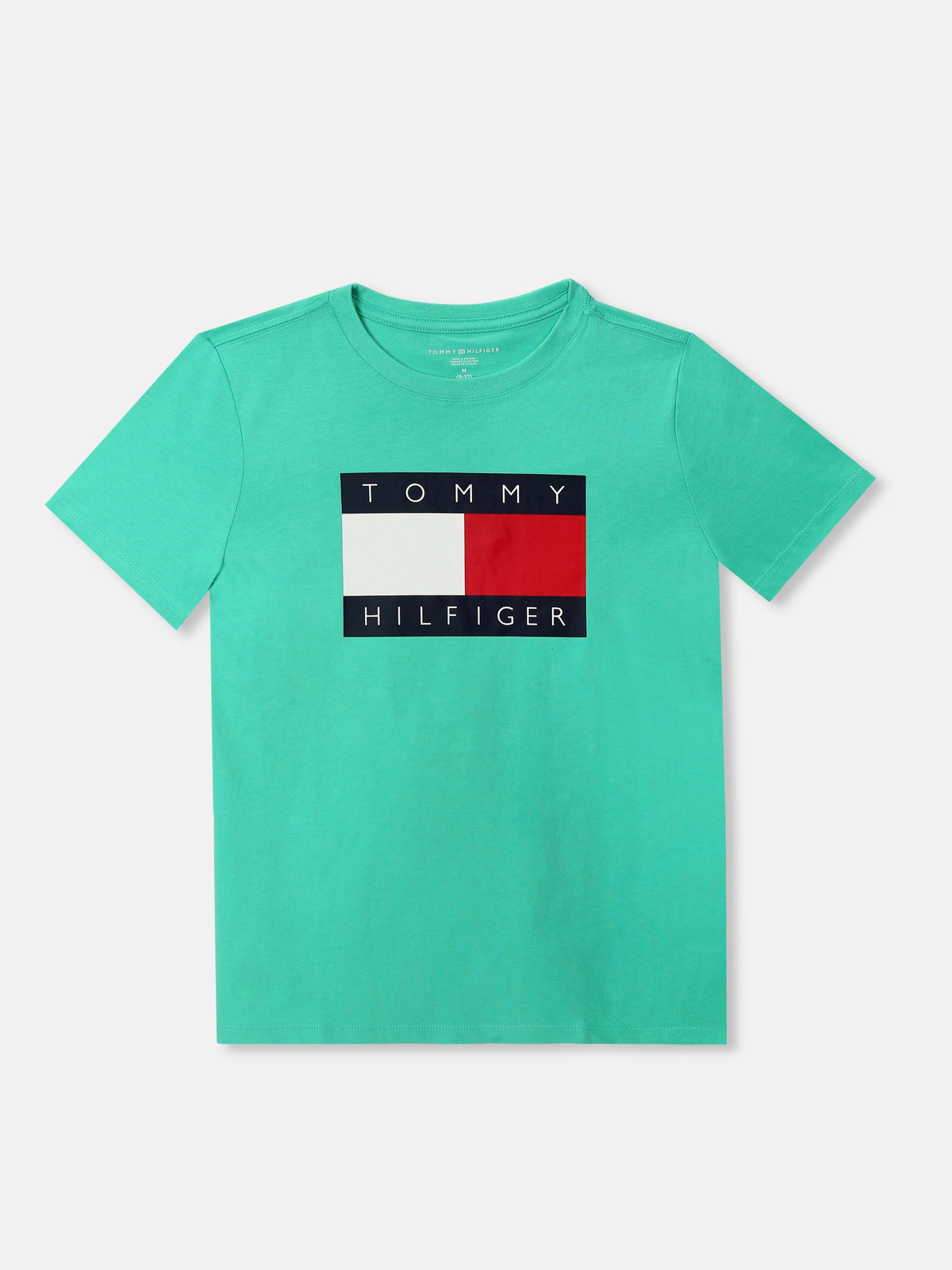 Boys Logo Regular Fit Cotton T-Shirt Aloha Green