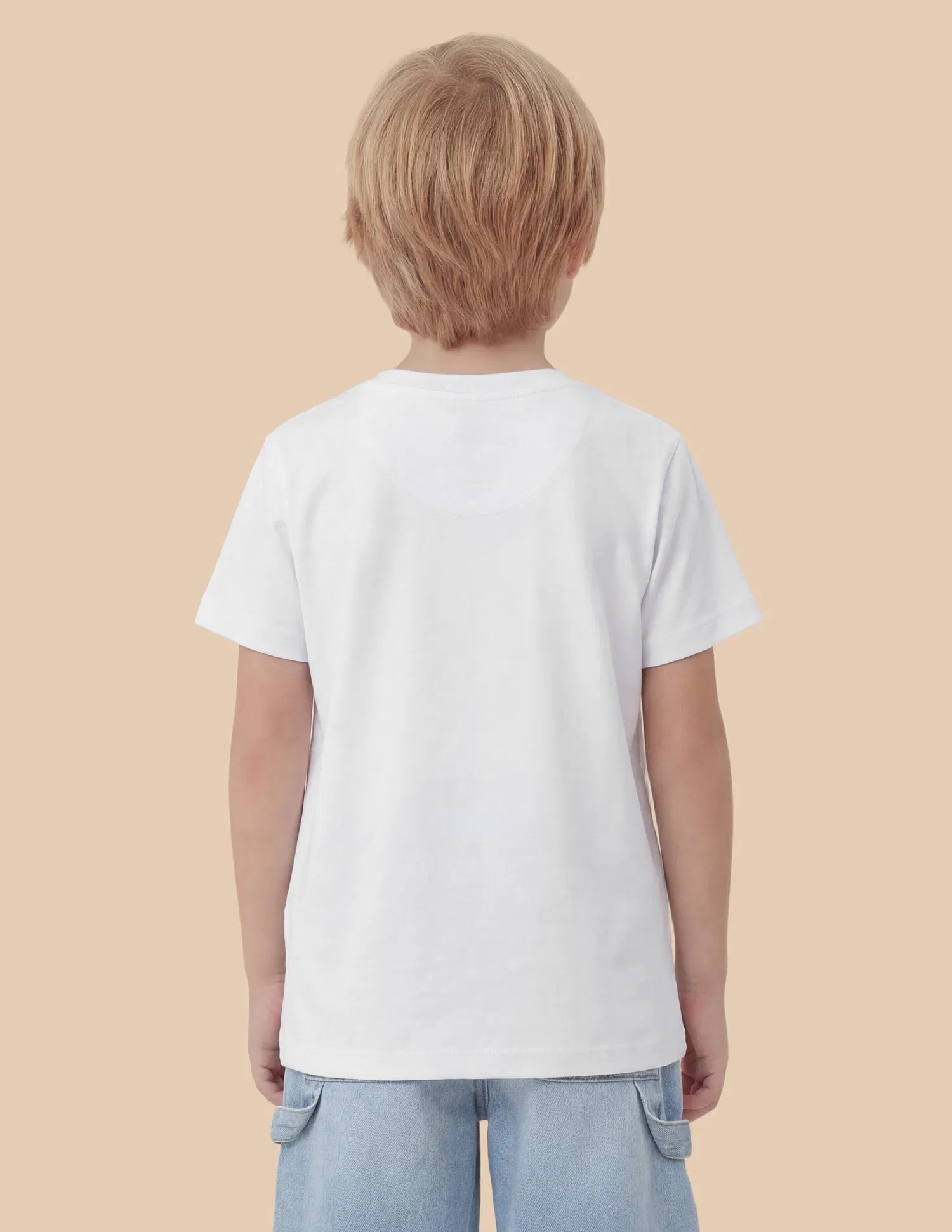Boys White Cotton Graphic Print Regular Fit T-Shirt