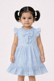 Baby Girls Orange Schiffli Cotton Summer Dress