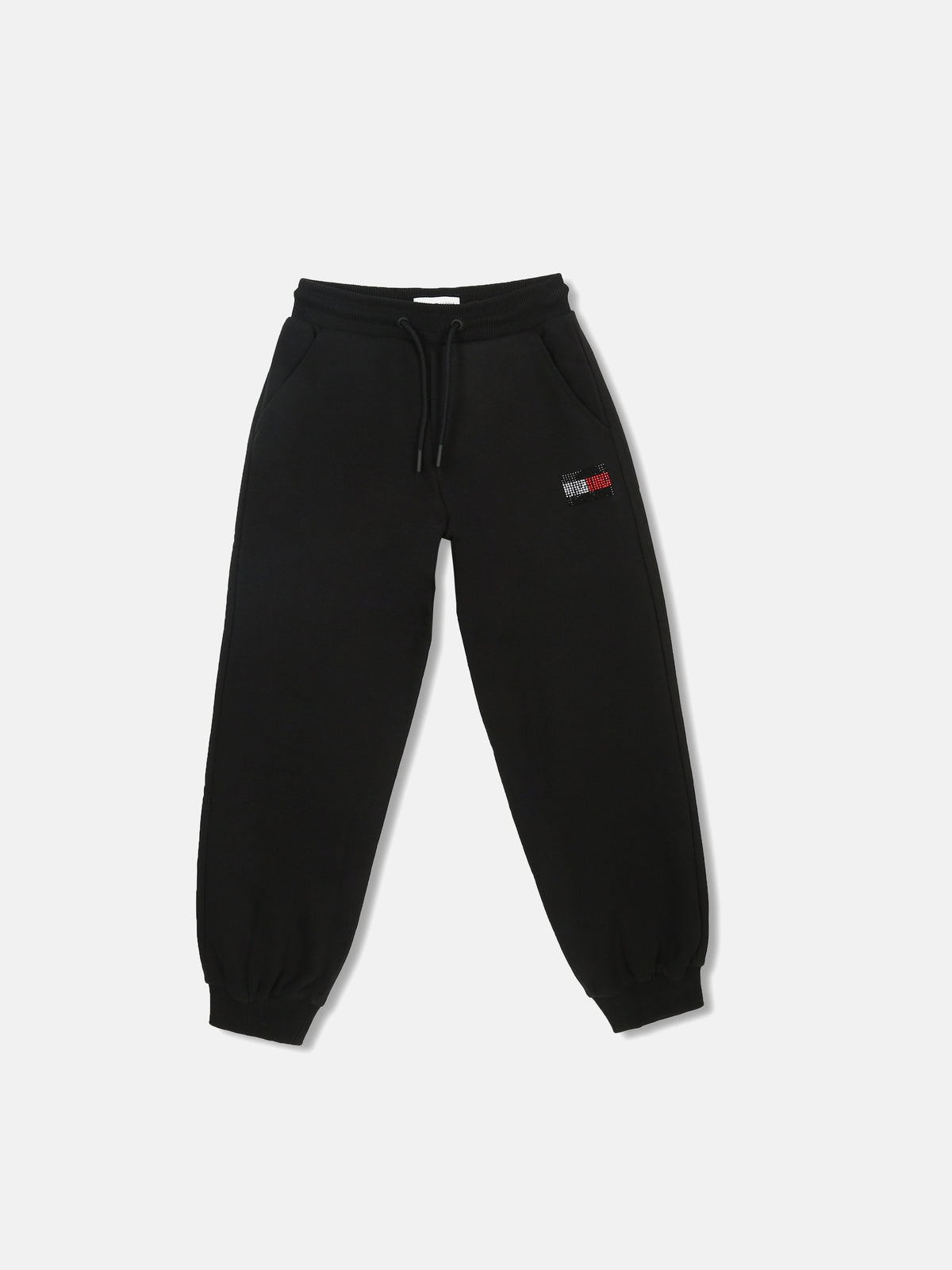 Girls Regular Fit Logo Mid Rise Jogger Black