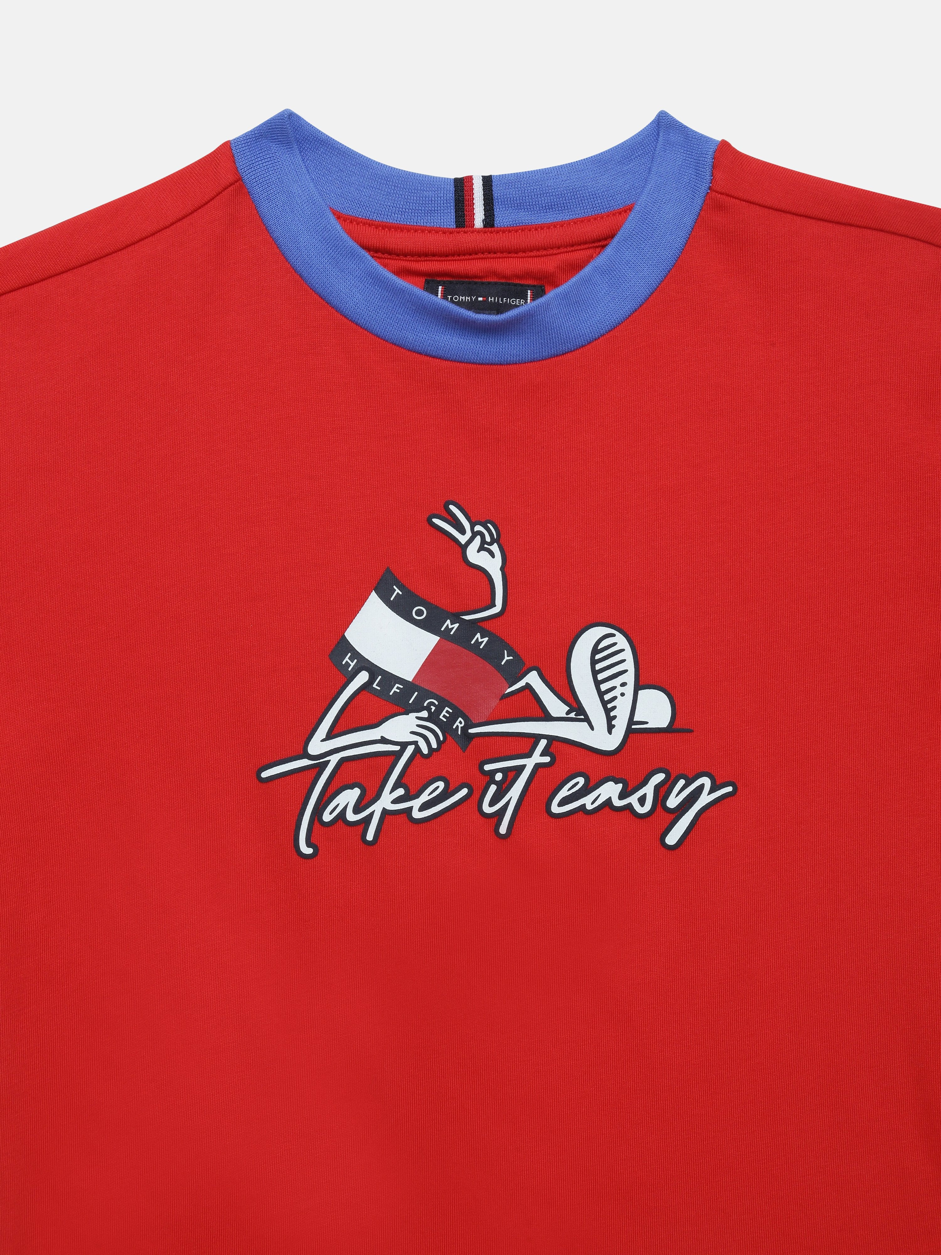 Boys Red Graphic Crew Neck Regular Fit T-Shirt