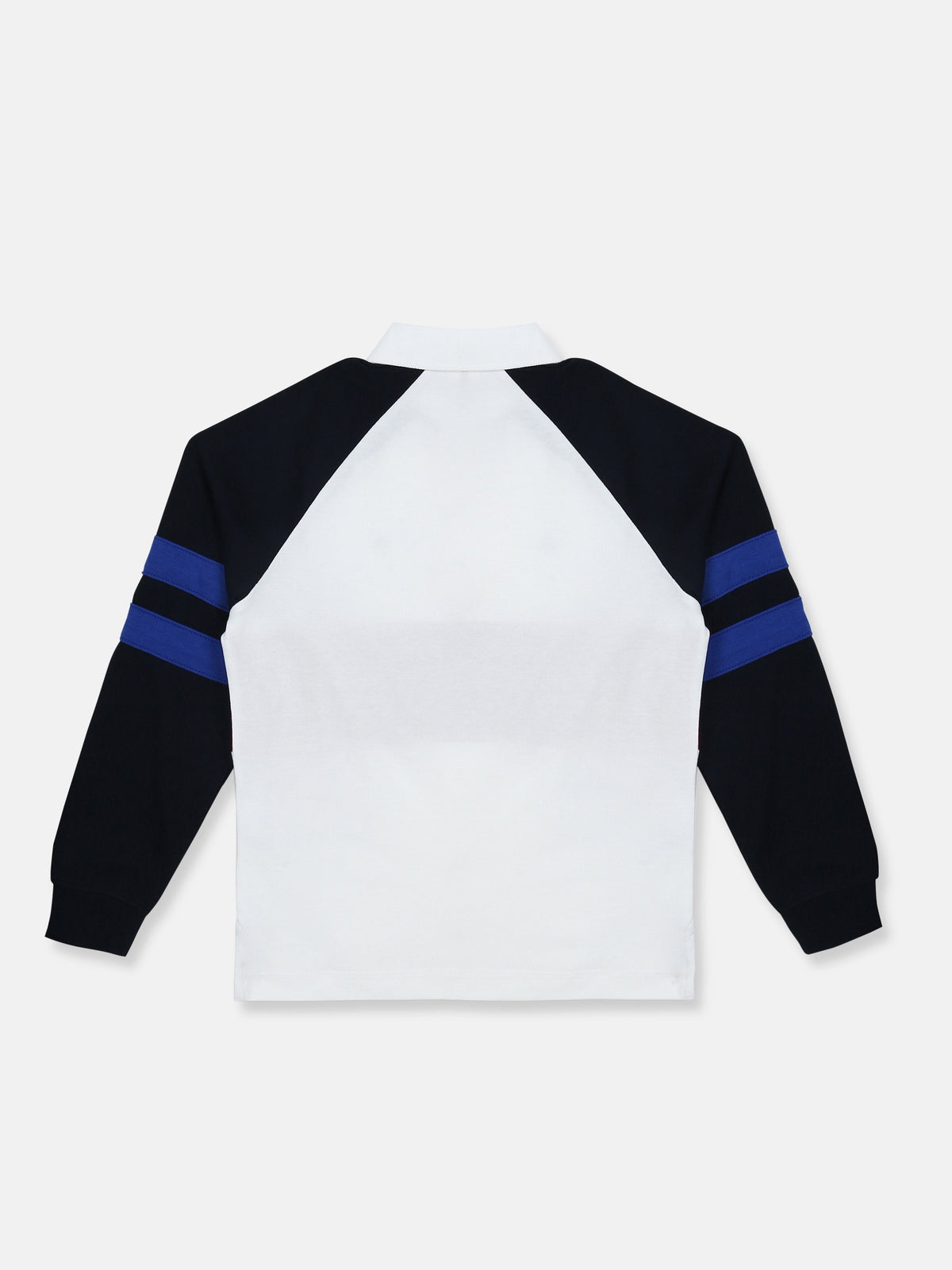 Boys Colorblock Regular Fit Cotton Sweatshirt White